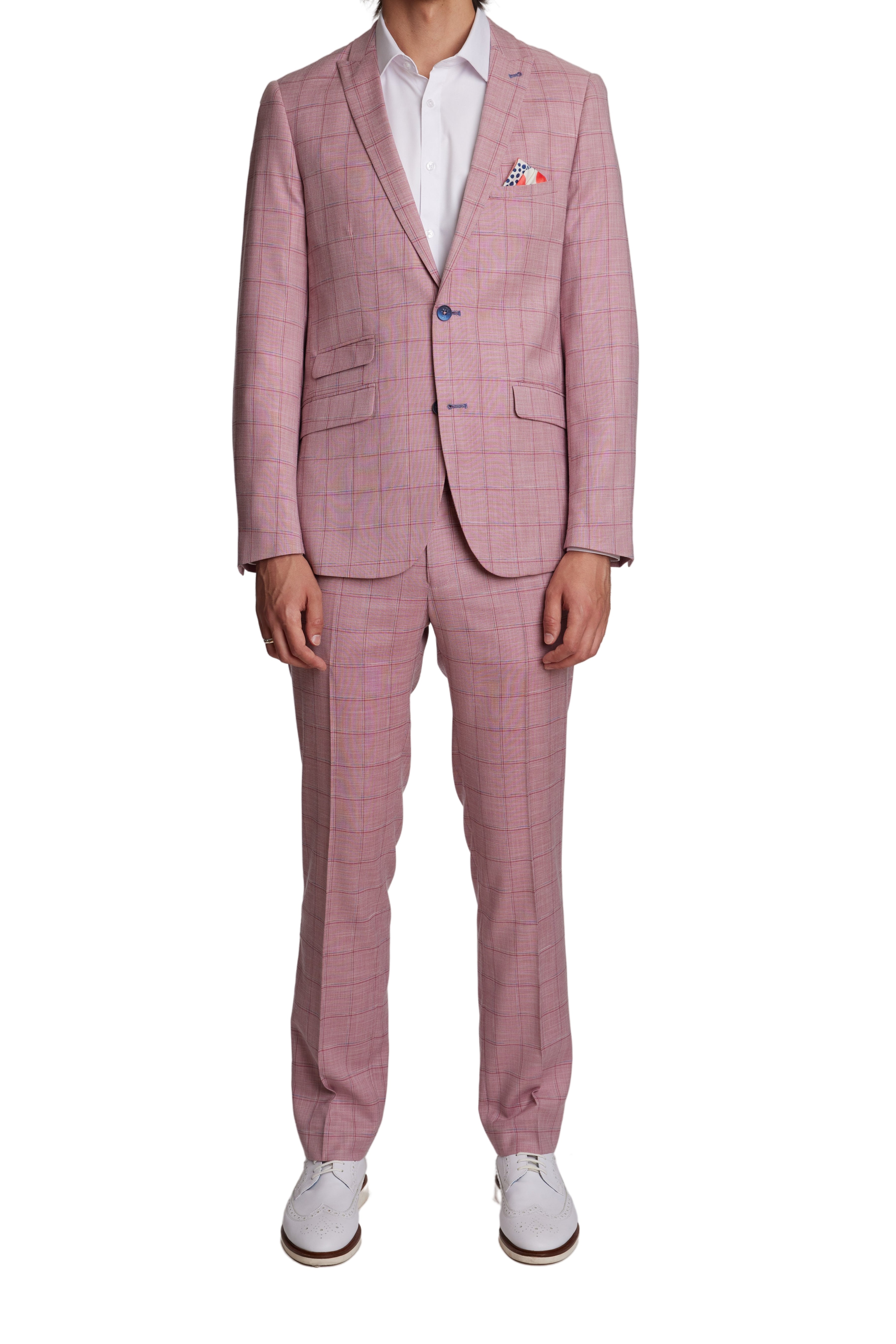 Ashton Peak Jacket - slim - Pink Double Check