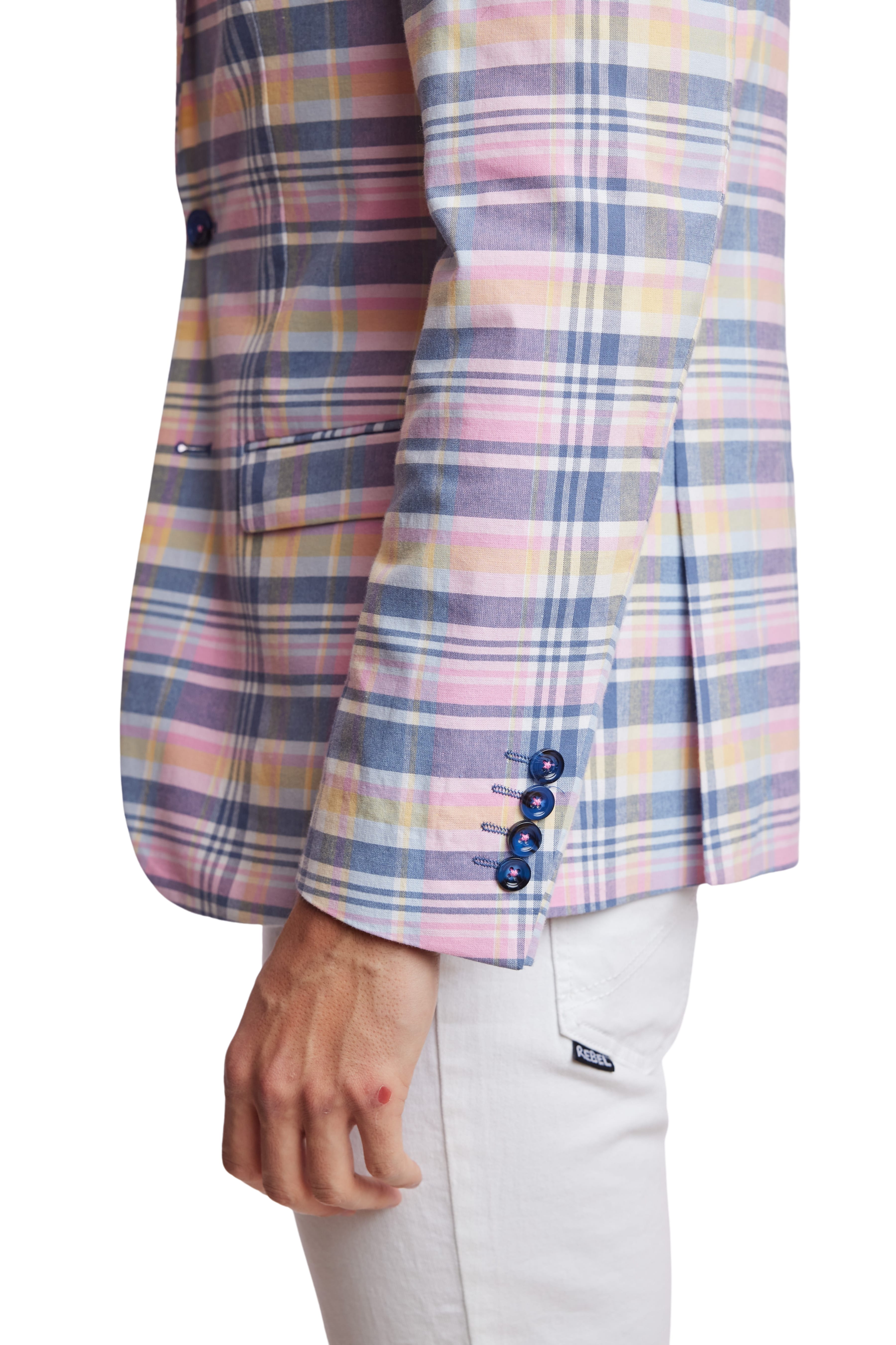 Dover Notch Jacket - slim - Pink Yellow Madras