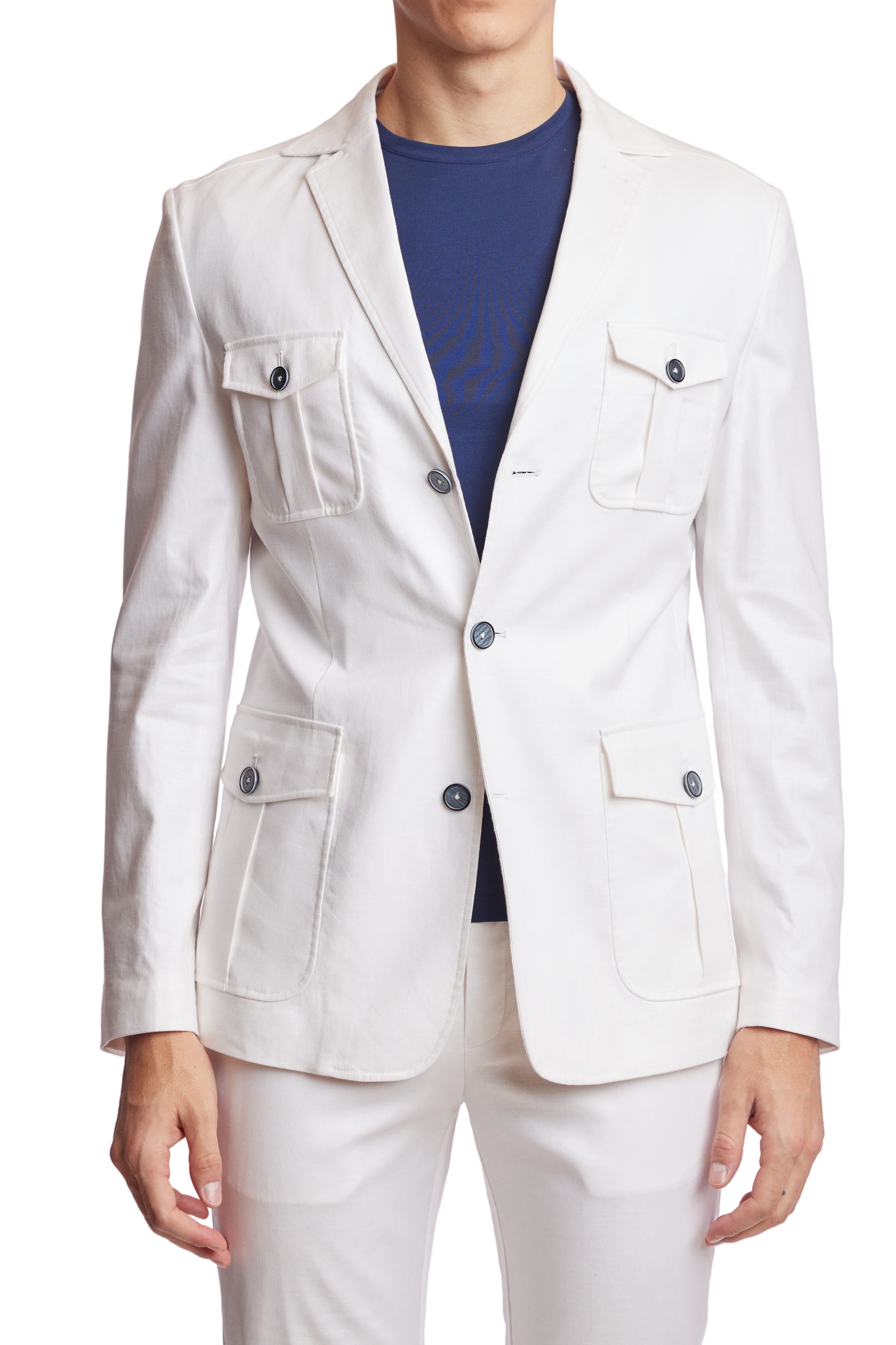 Harrison Utility Jacket - slim - White Linen