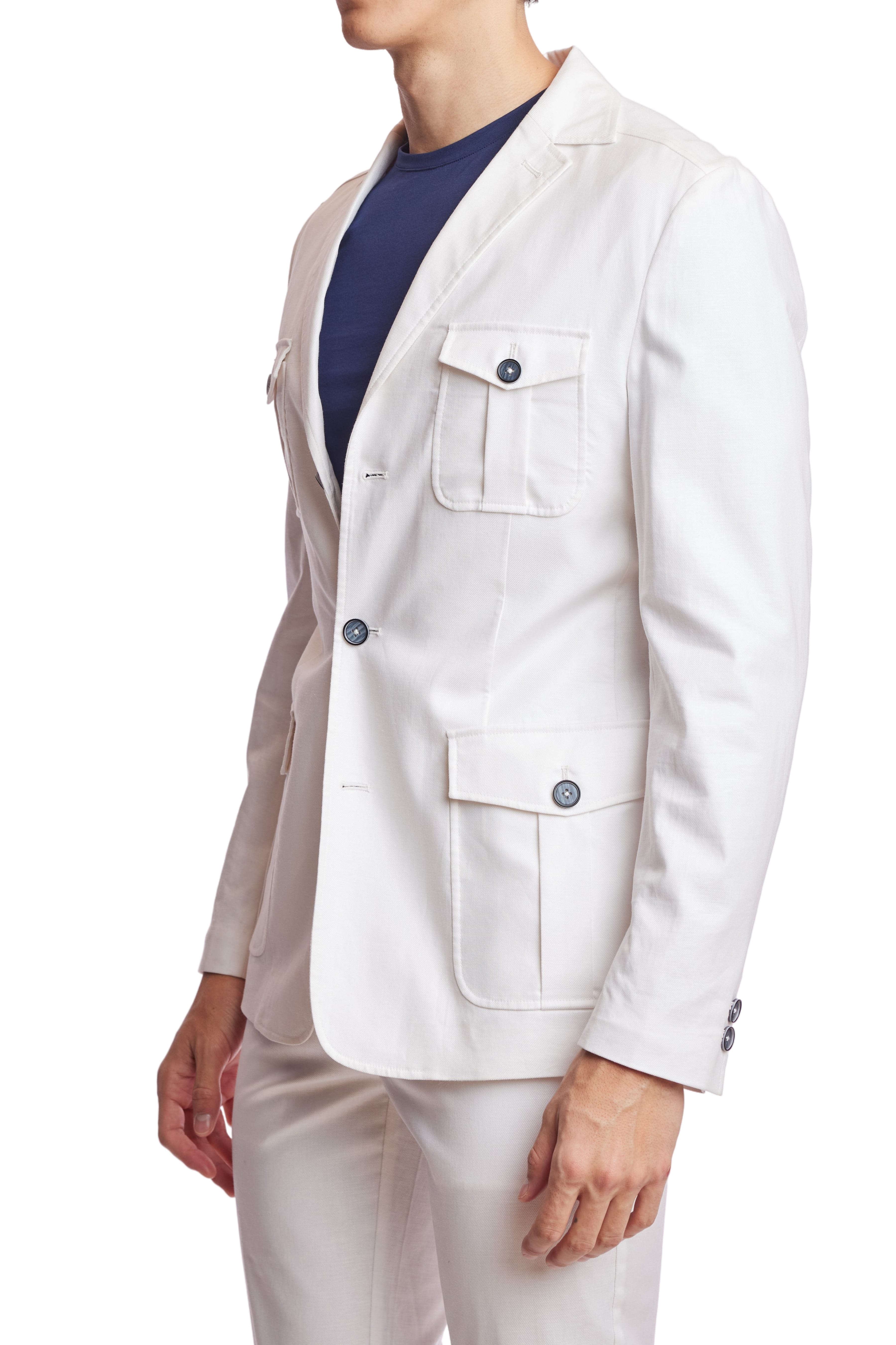 Harrison Utility Jacket - slim - White Linen