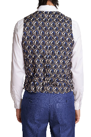 Modern Fit - Eaton 5 Button Vest - Dark Blue Shark