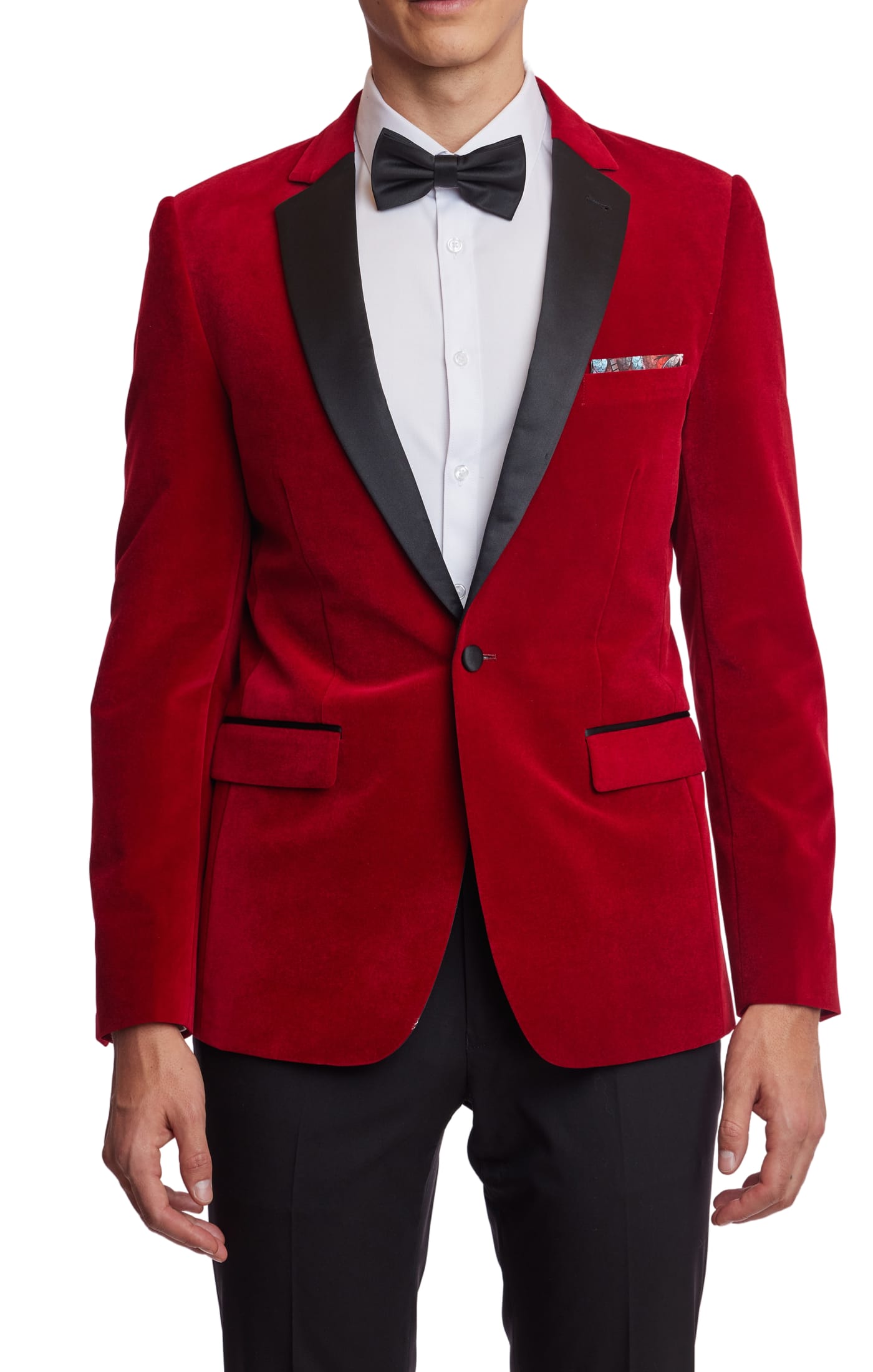 Osborne Notch Tux Jacket - slim - Red Velvet