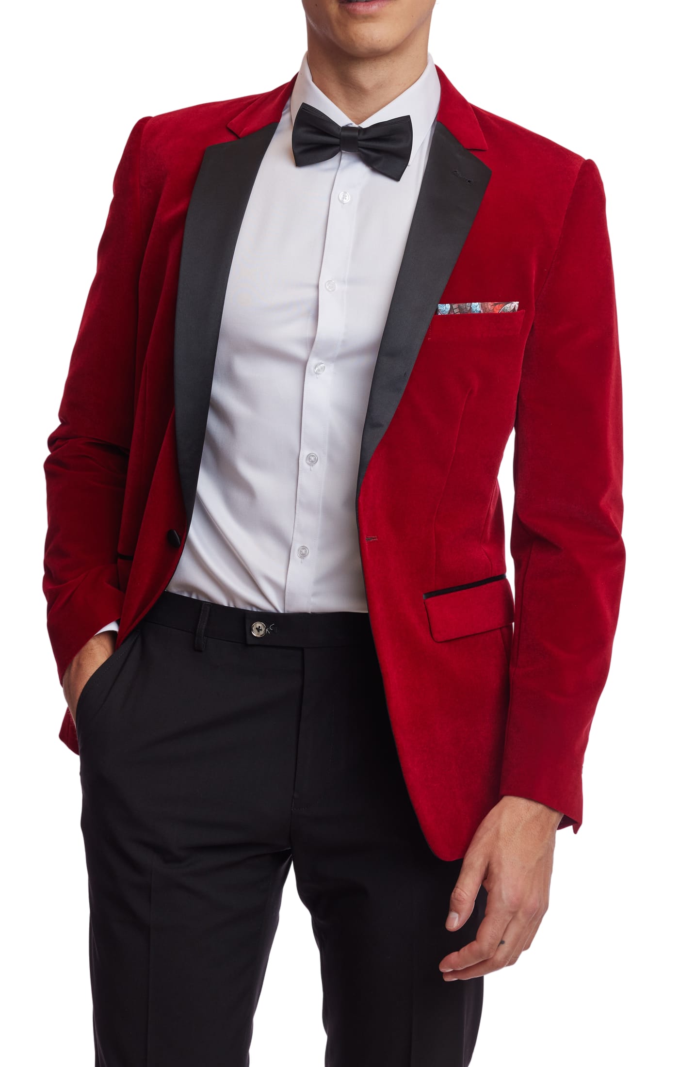 Osborne Notch Tux Jacket - slim - Red Velvet