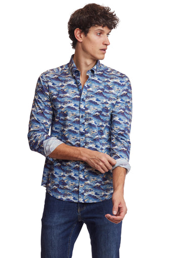 Brian Button Down Shirt - Golden Wave