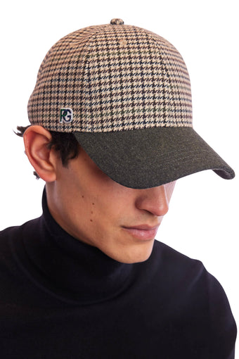 Colin Baseball - Brown Green Black Houndstooth