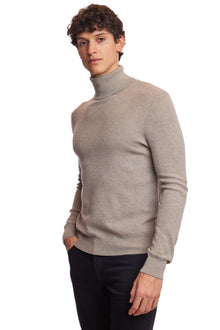  Micro Diamond Turtleneck - Oatmeal Milk