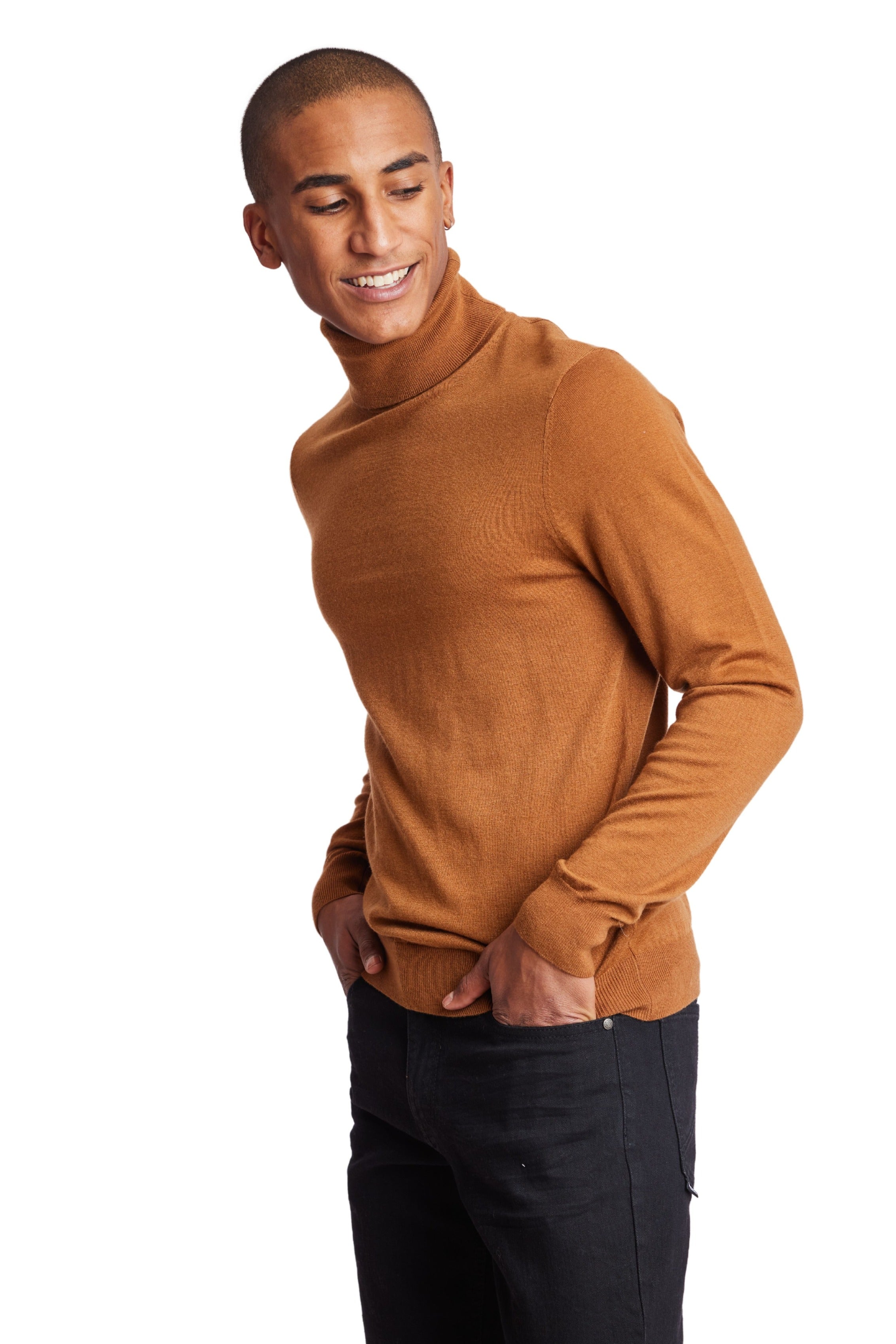 Luxe Fine Gauge Turtleneck - Caramello