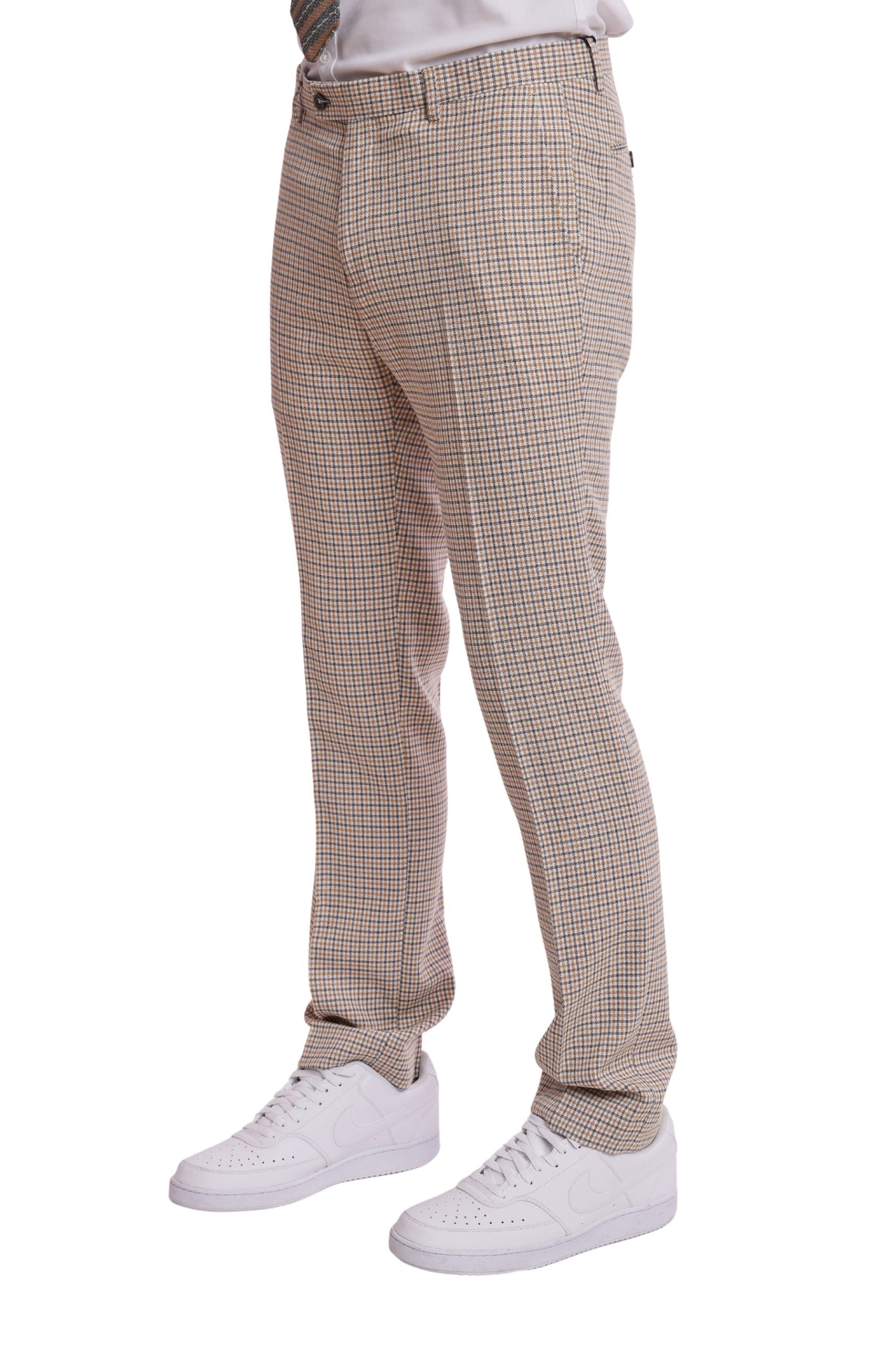 Downing Pants - slim - Grey Wht Yell Gingham