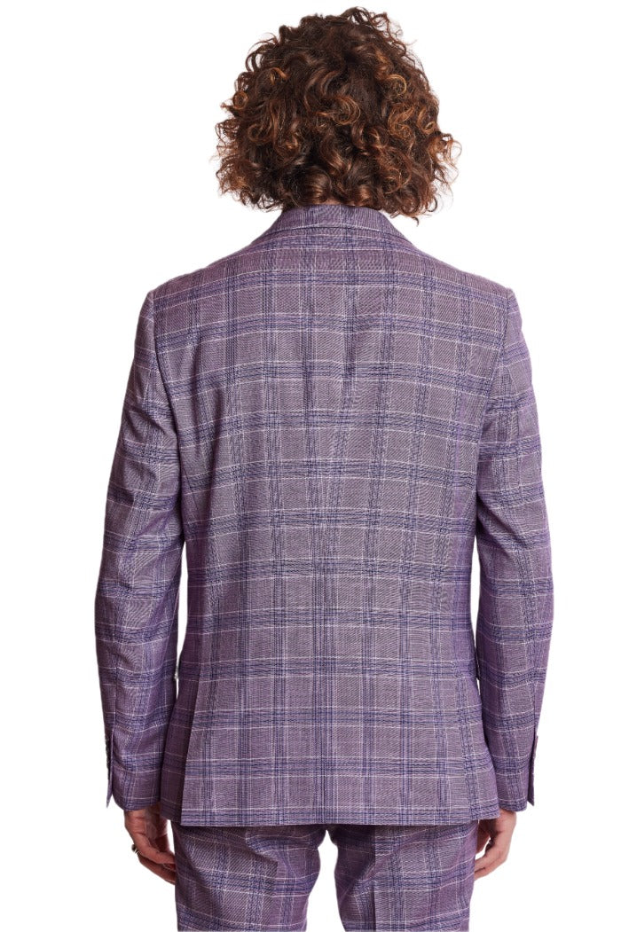 Dover Notch Jacket  - slim - Lilac White Blue Check