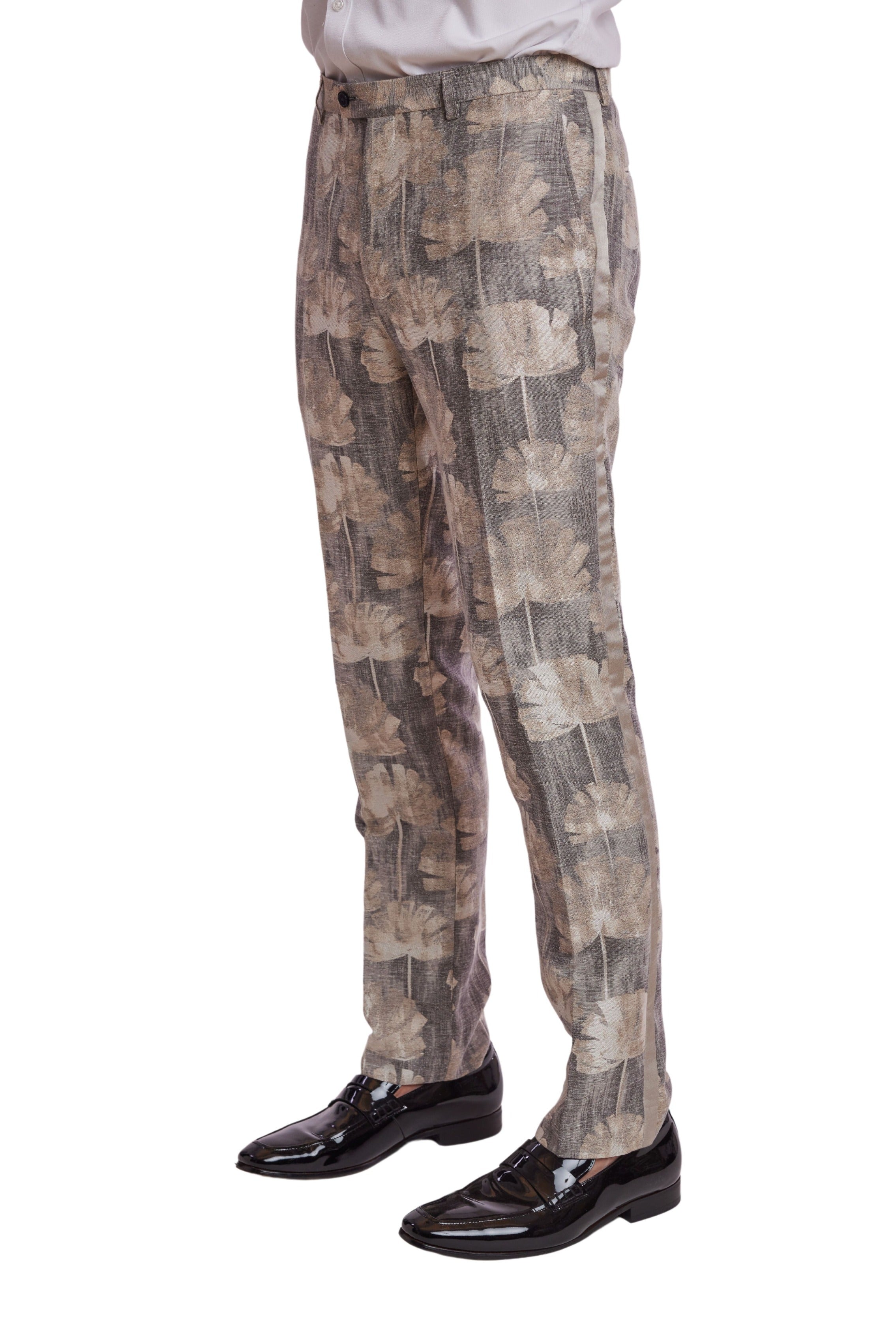 Sloane Tuxedo Pants - slim - Beige Haze Floral