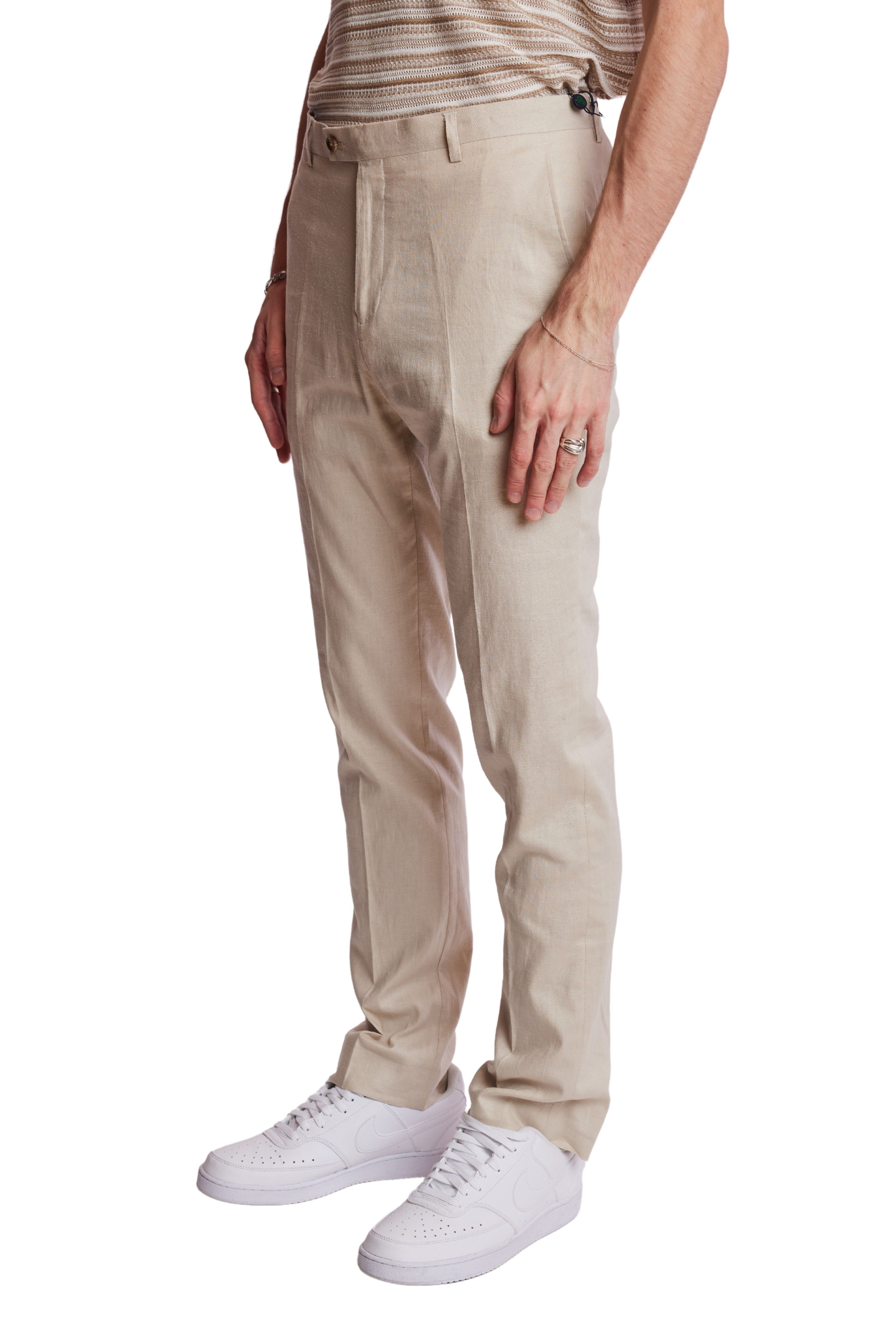 Downing Pants - slim - Tan Linen