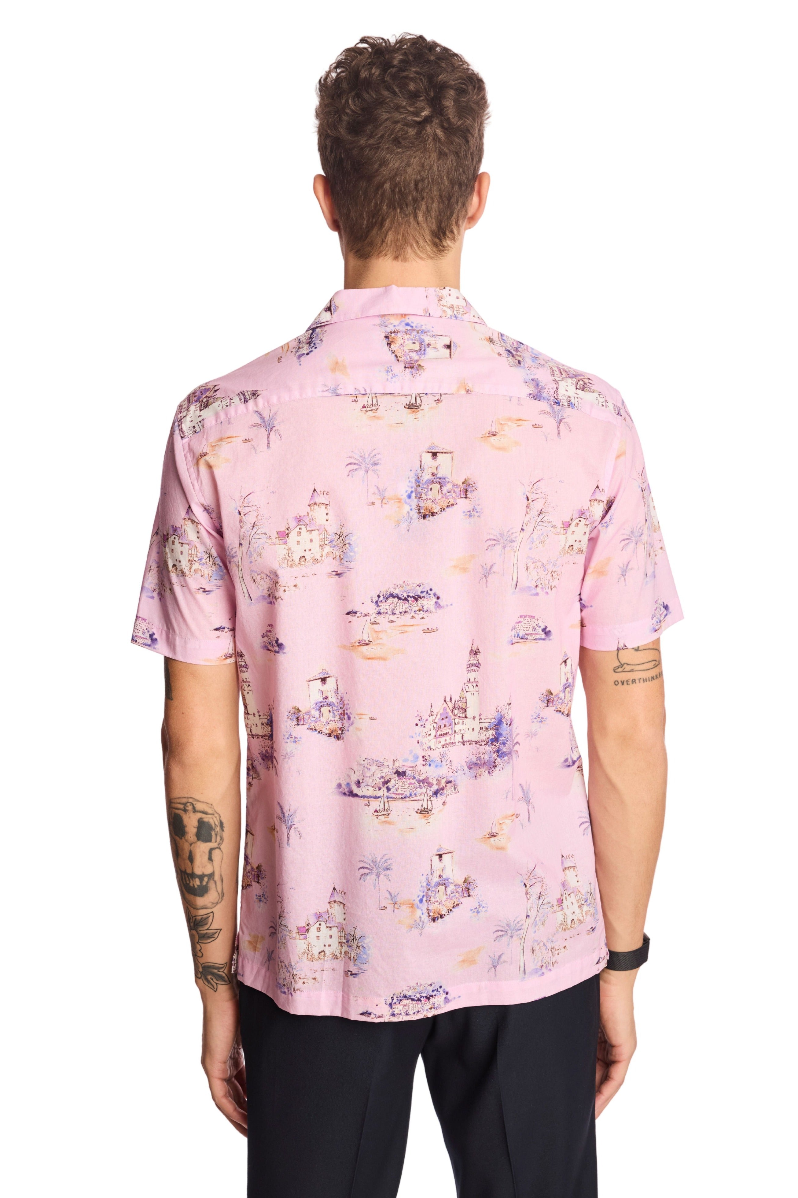 S/S Camp Collar Shirt - Pink Summer Island