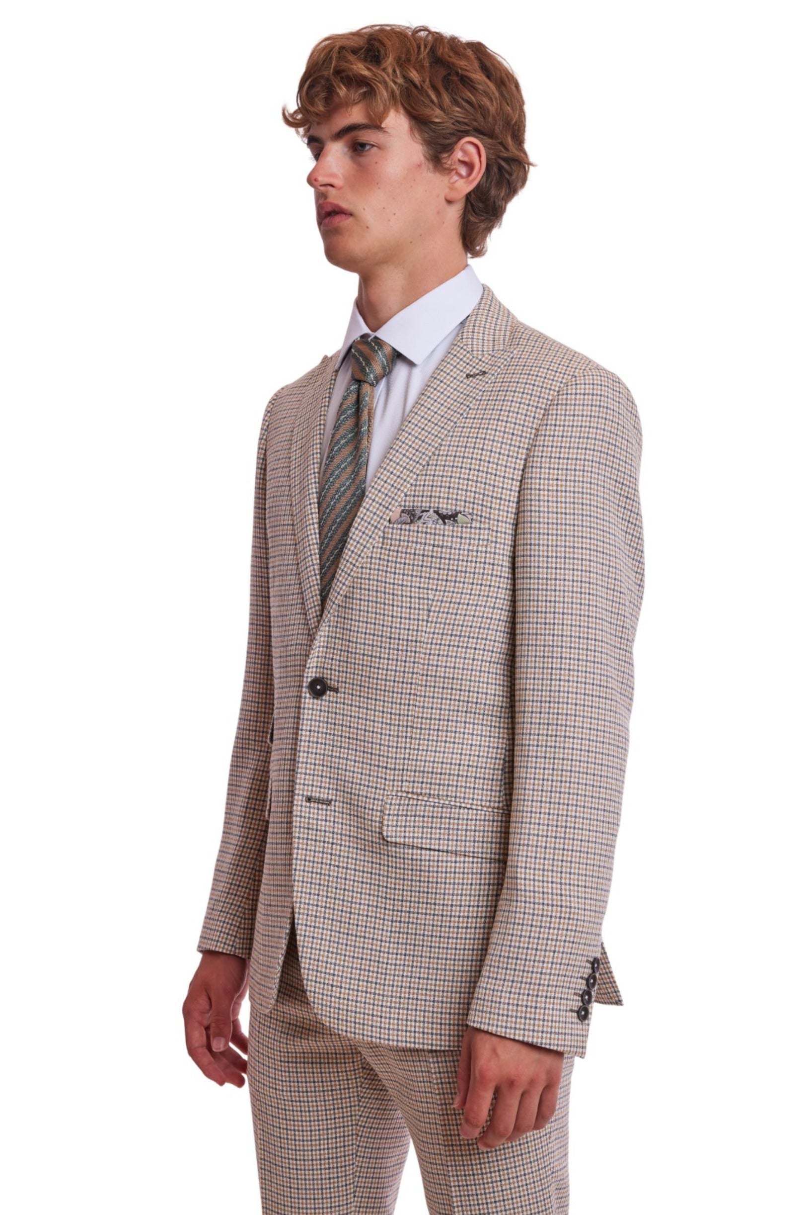 Ashton Peak Jacket - slim - Grey White Yellow Gingham