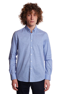  Brian Button Down Shirt - Sky Blue Dots