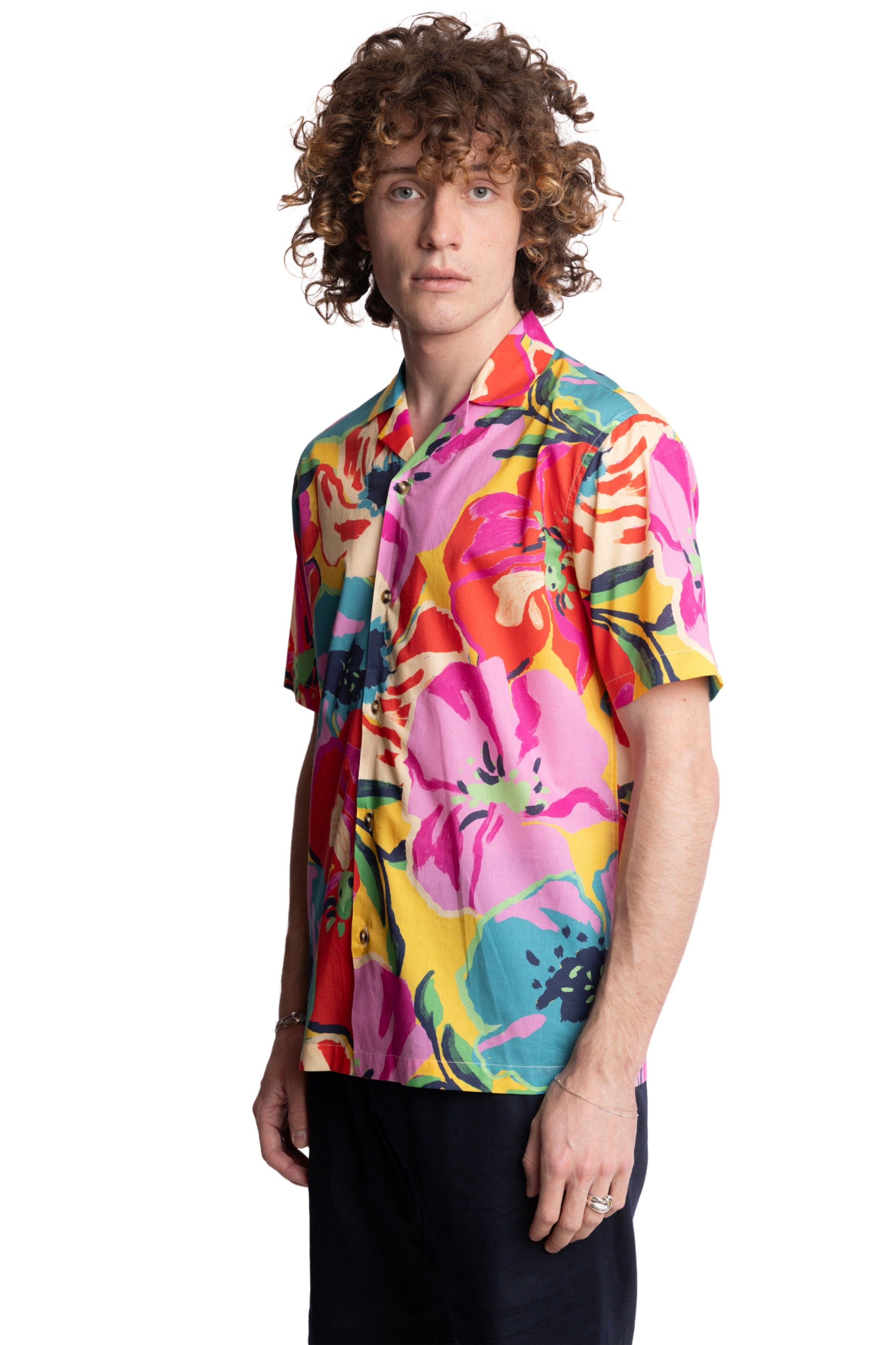 S/S Camp Collar Shirt - Abstract Pop Multi