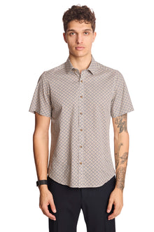  S/S Sawyer Shirt - Navy Tan Floral