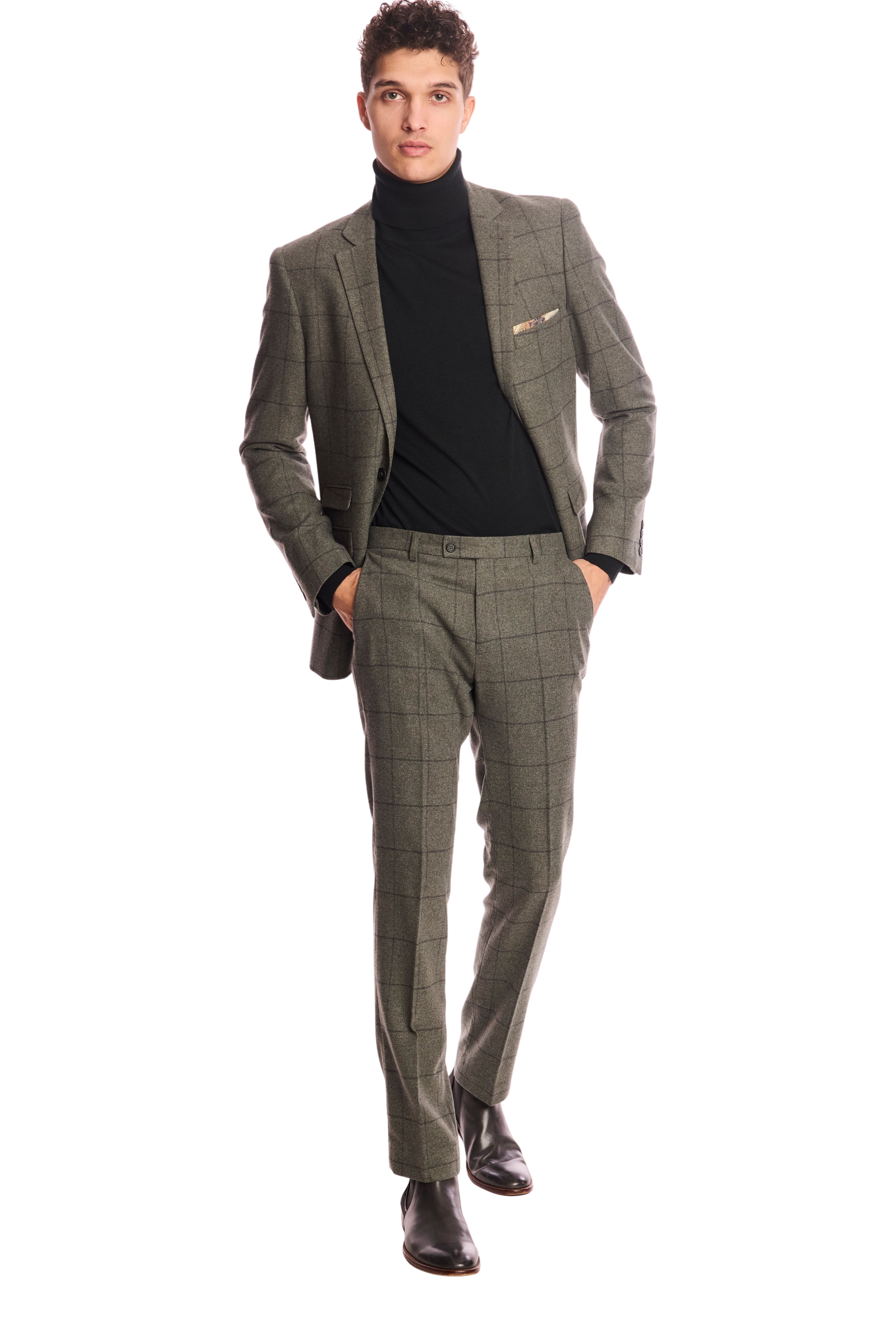 Dover Notch Jacket - slim - Sage Windowpane