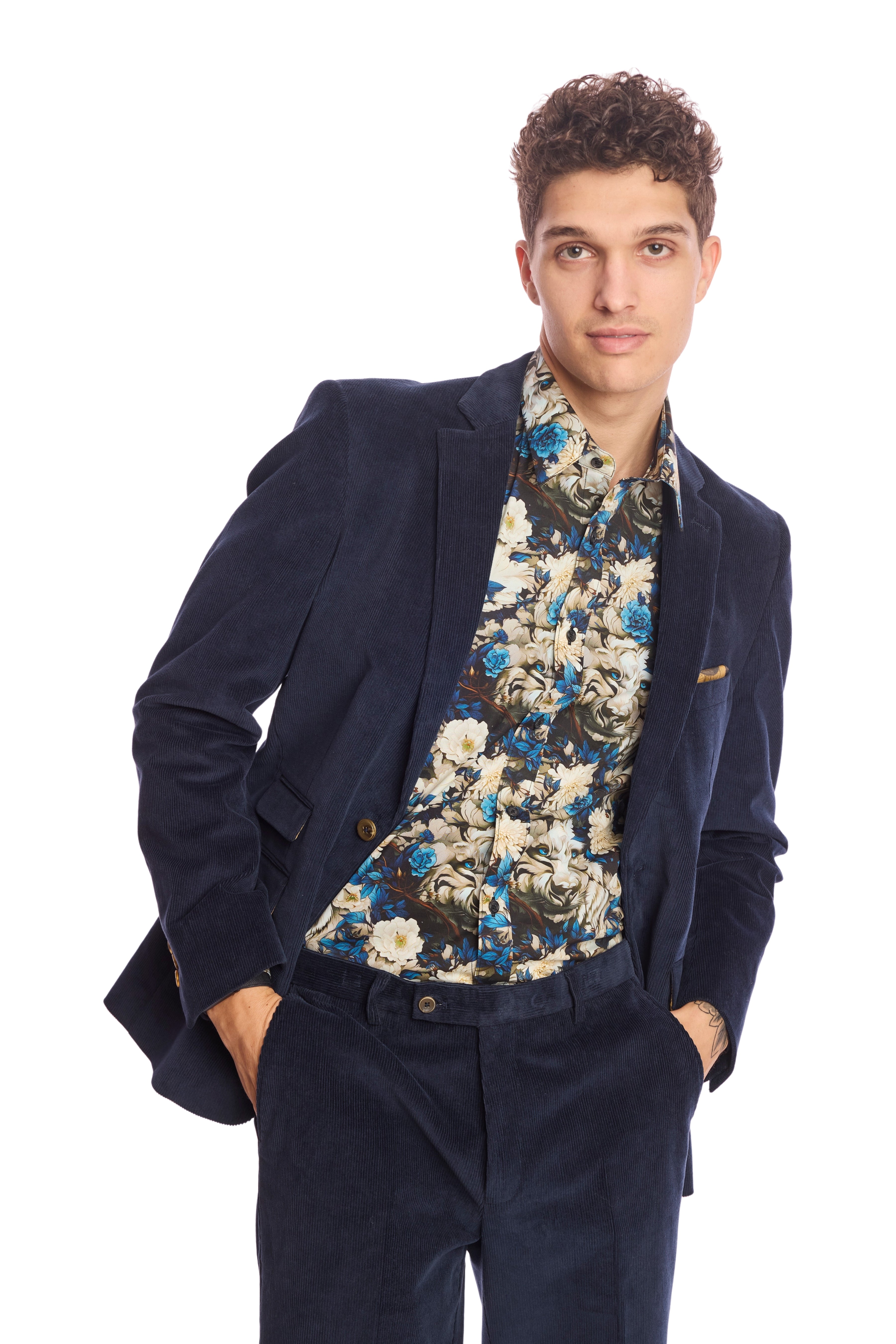 Dover Notch Jacket - slim - Deep Navy Cord