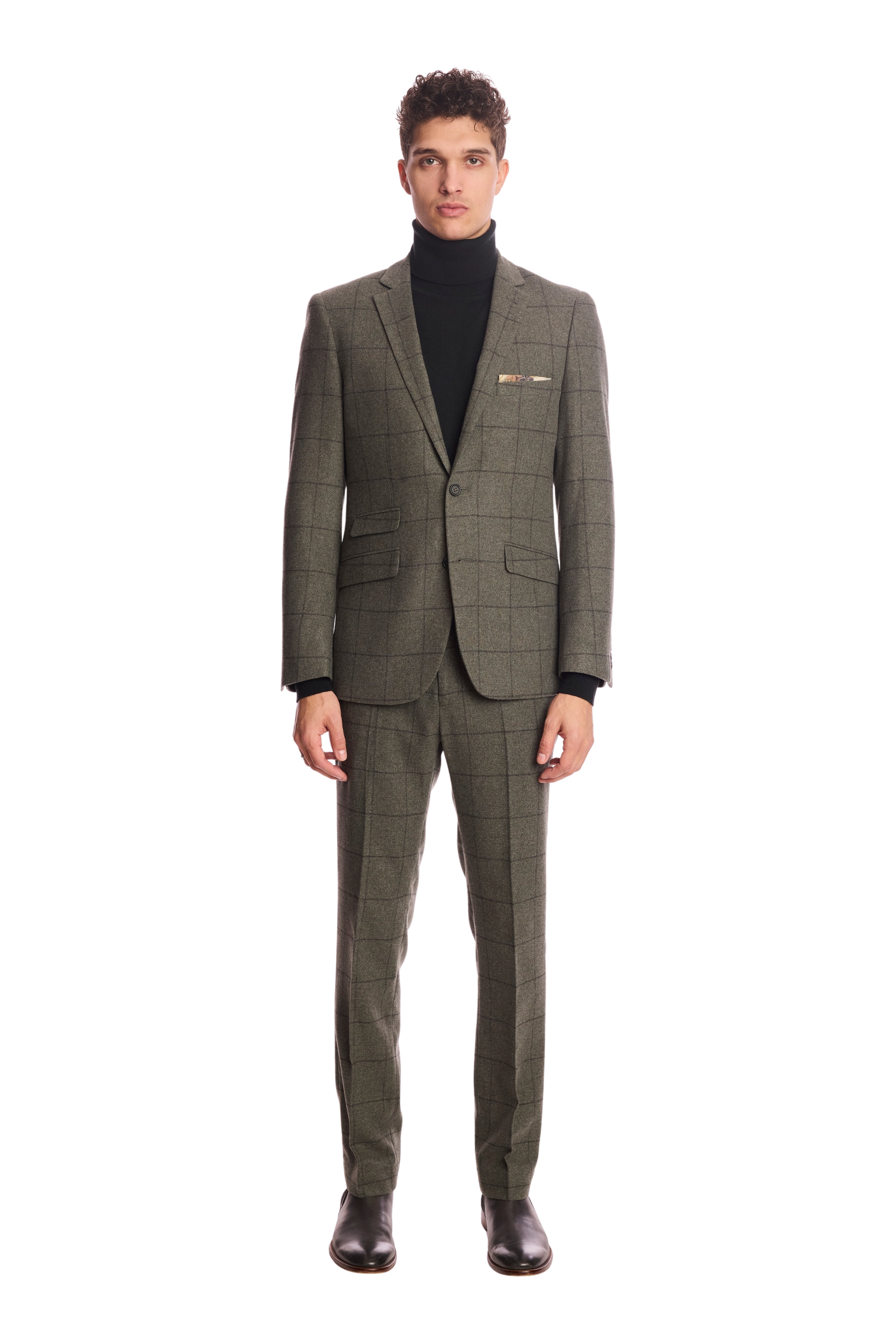 Dover Notch Jacket - slim - Sage Windowpane