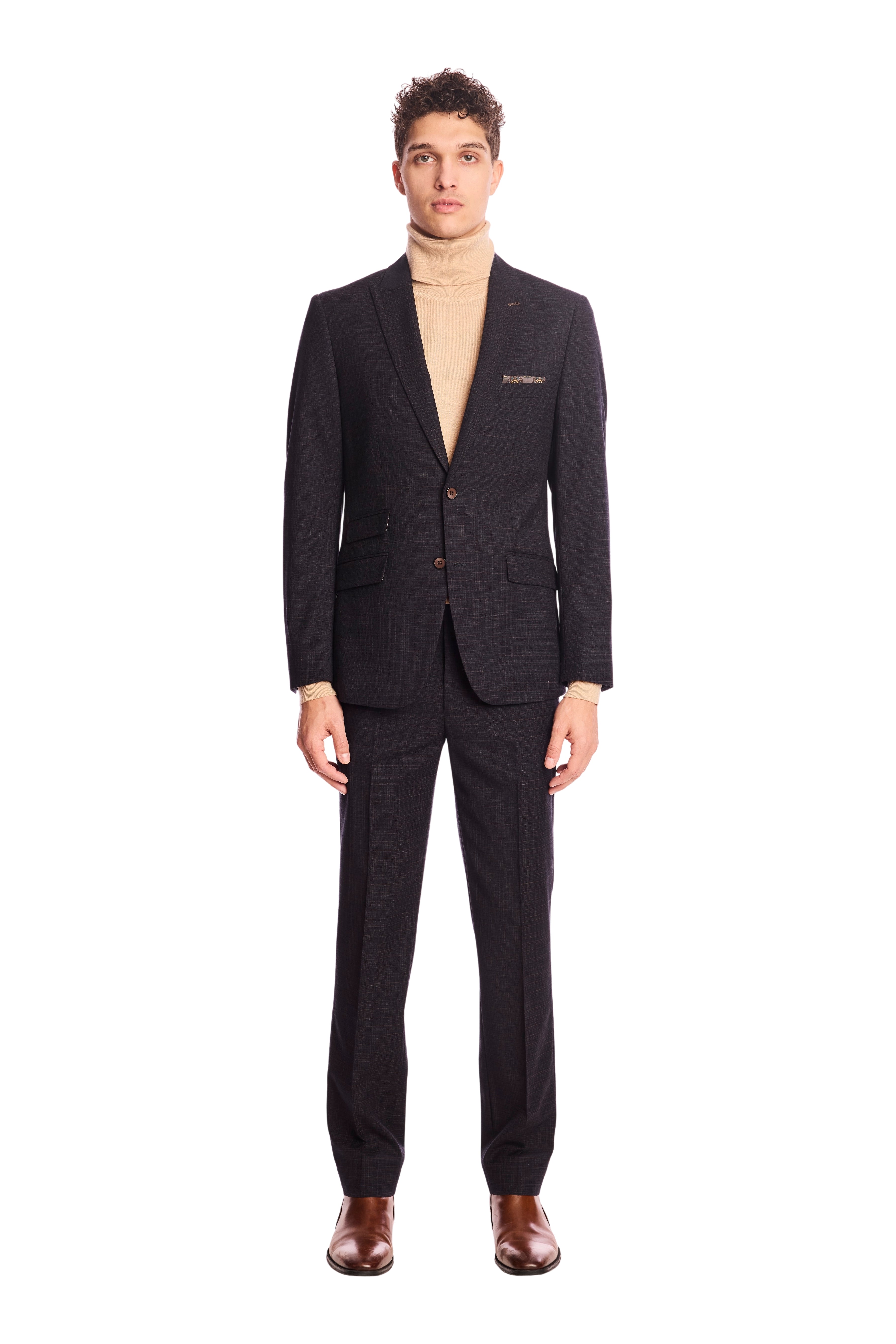 Ashton Peak Jacket - slim - Blue Camel Grid