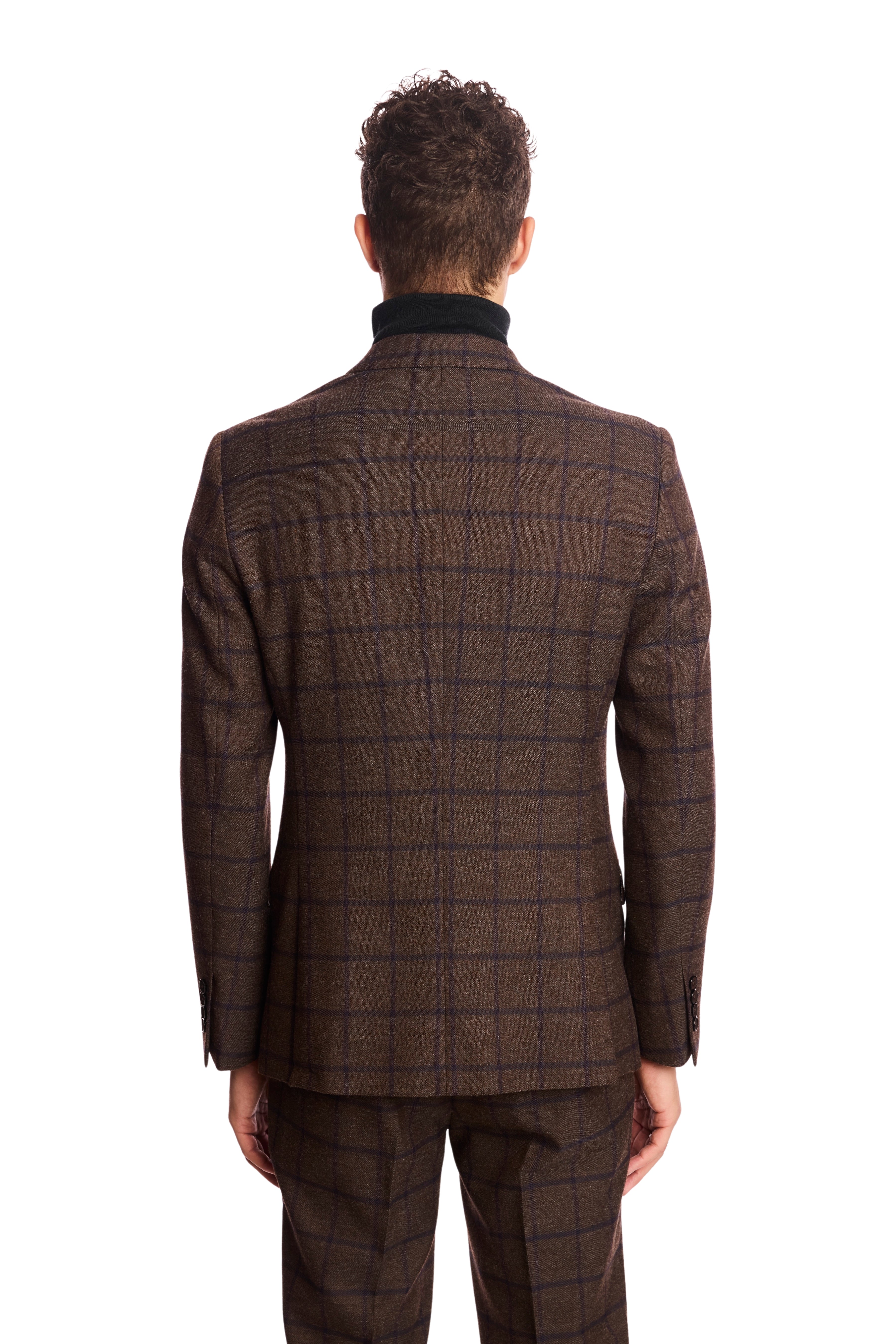 Ashton Peak Jacket - slim - Brown & Violet Windowpane