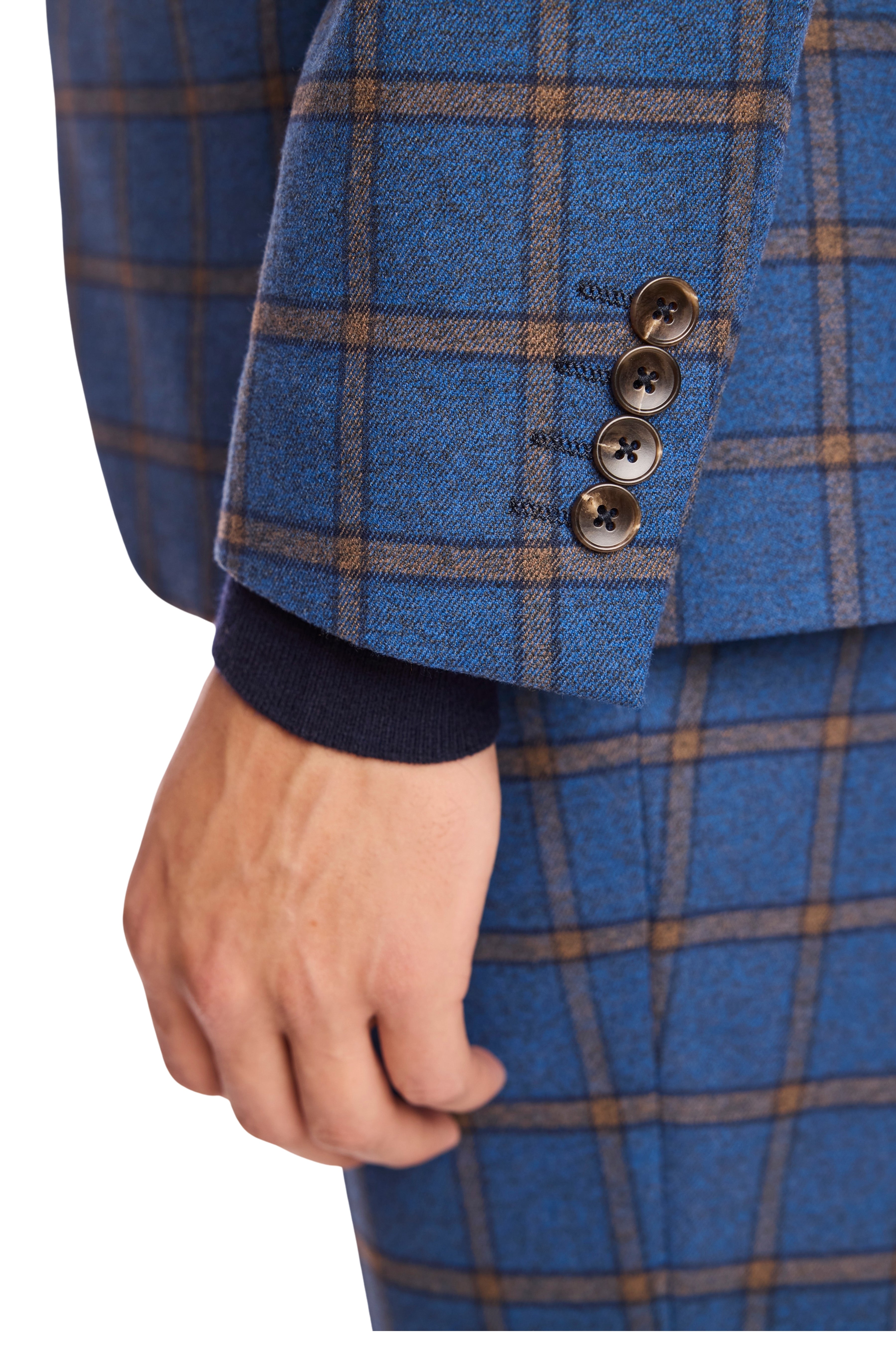 Dover Notch Jacket - slim - Blue Yellow Windowpane