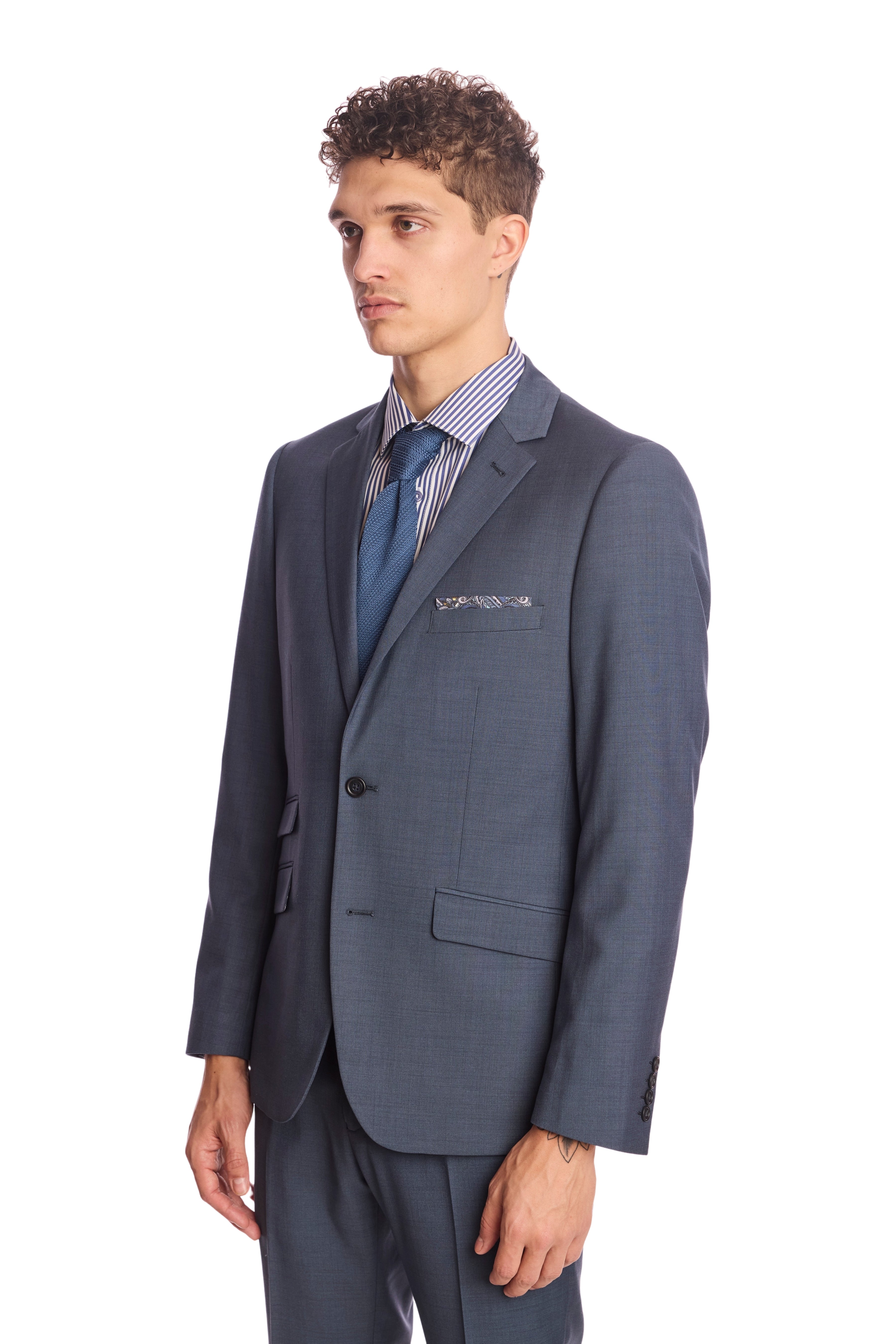 Dover Notch Jacket - slim - Dark Grey Blue