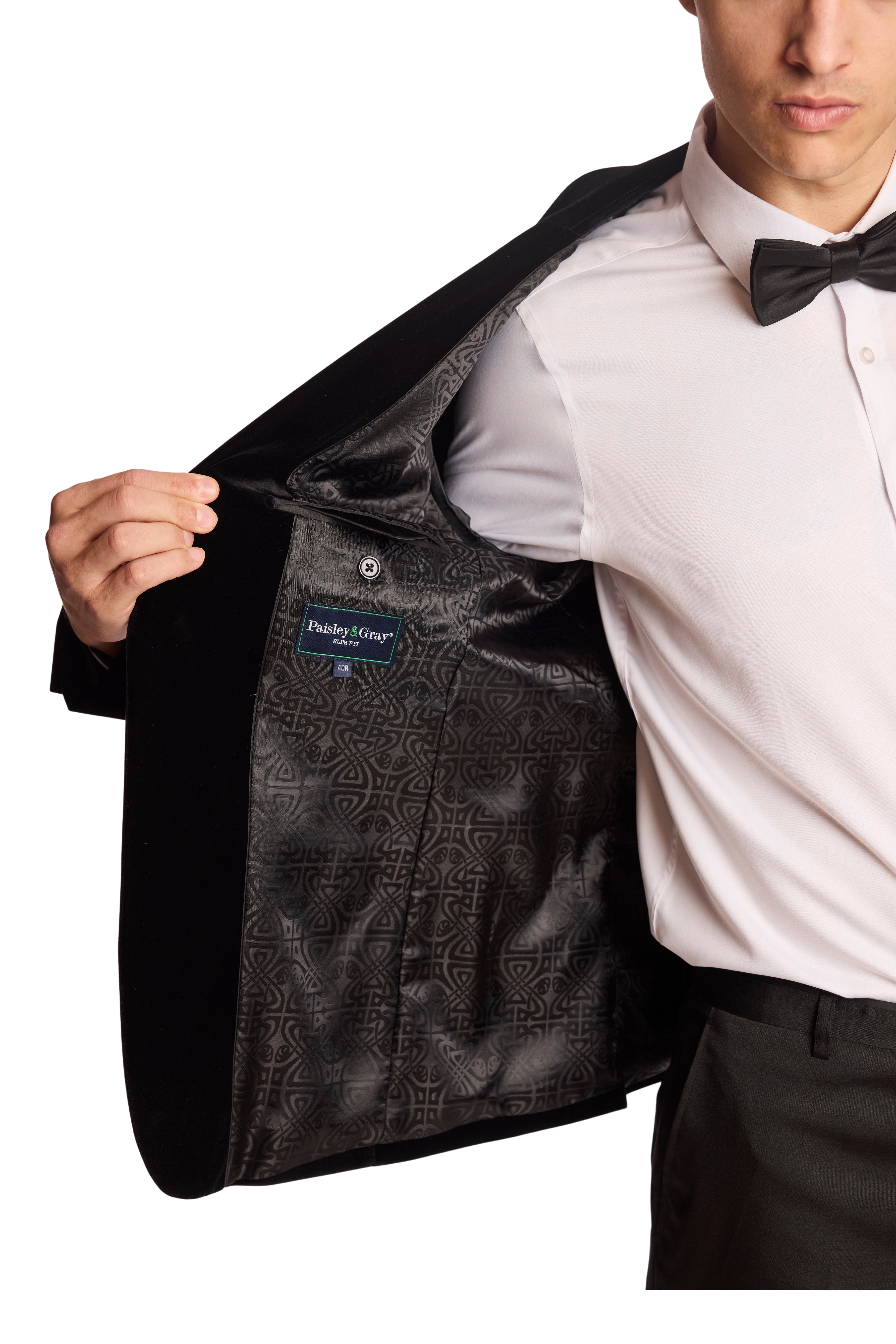 Kyle Big Peak Tux Jacket - slim - Black Velvet