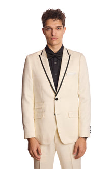  Grosvenor Peak Tux Jacket - slim - Milk White Jacquard