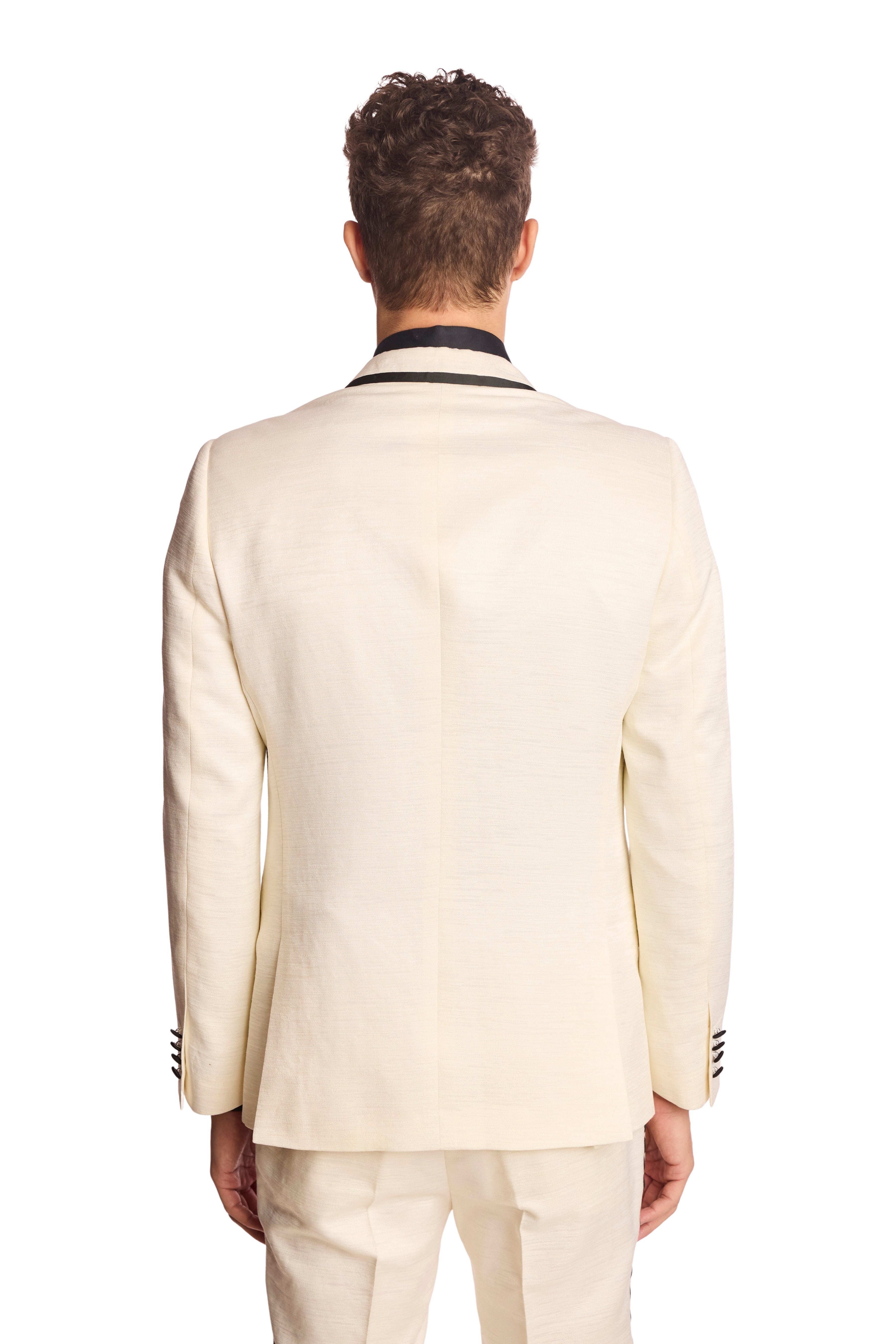 Grosvenor Peak Tux Jacket - slim - Milk White Jacquard