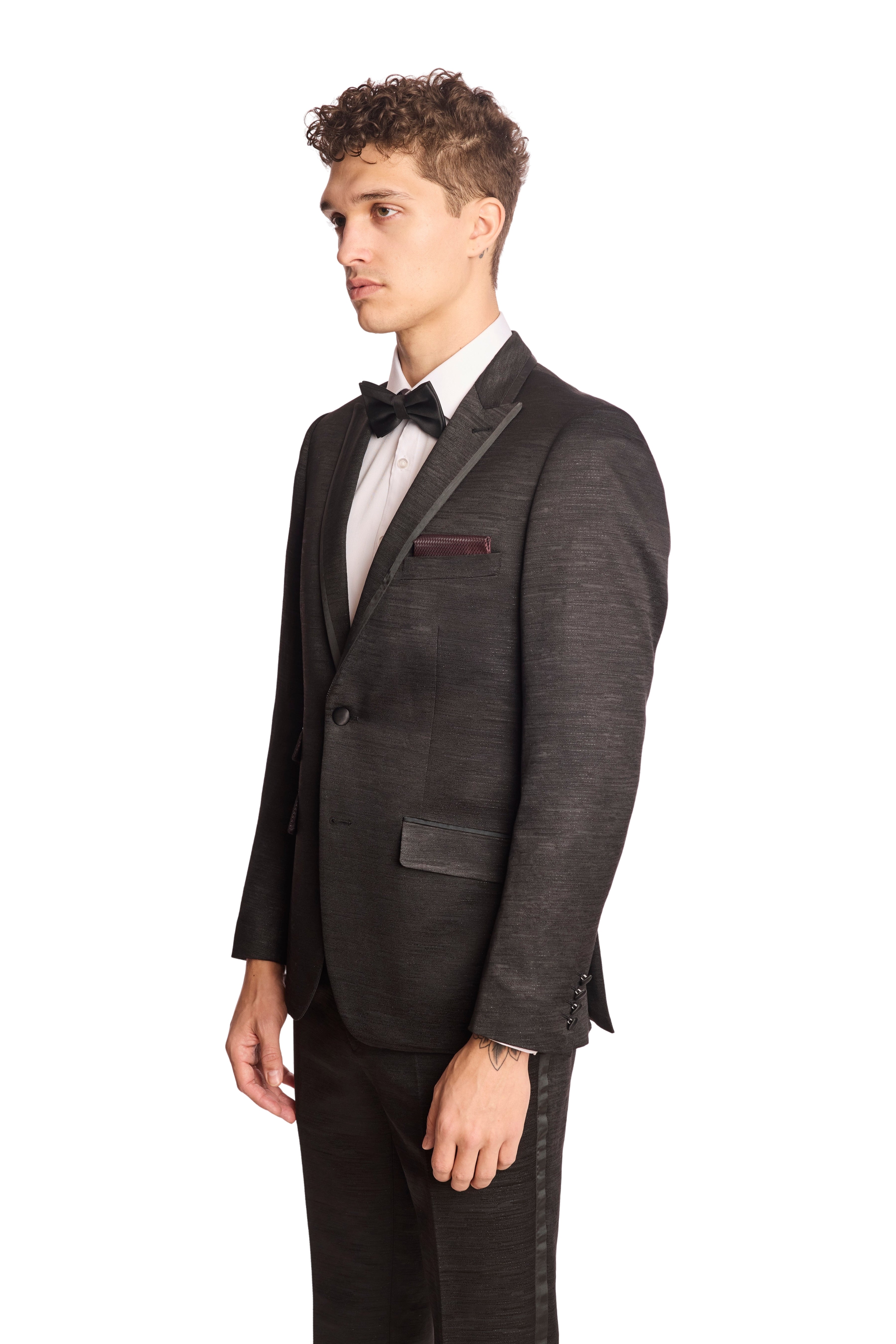 Grosvenor Peak Tux Jacket - slim - Black Jacquard