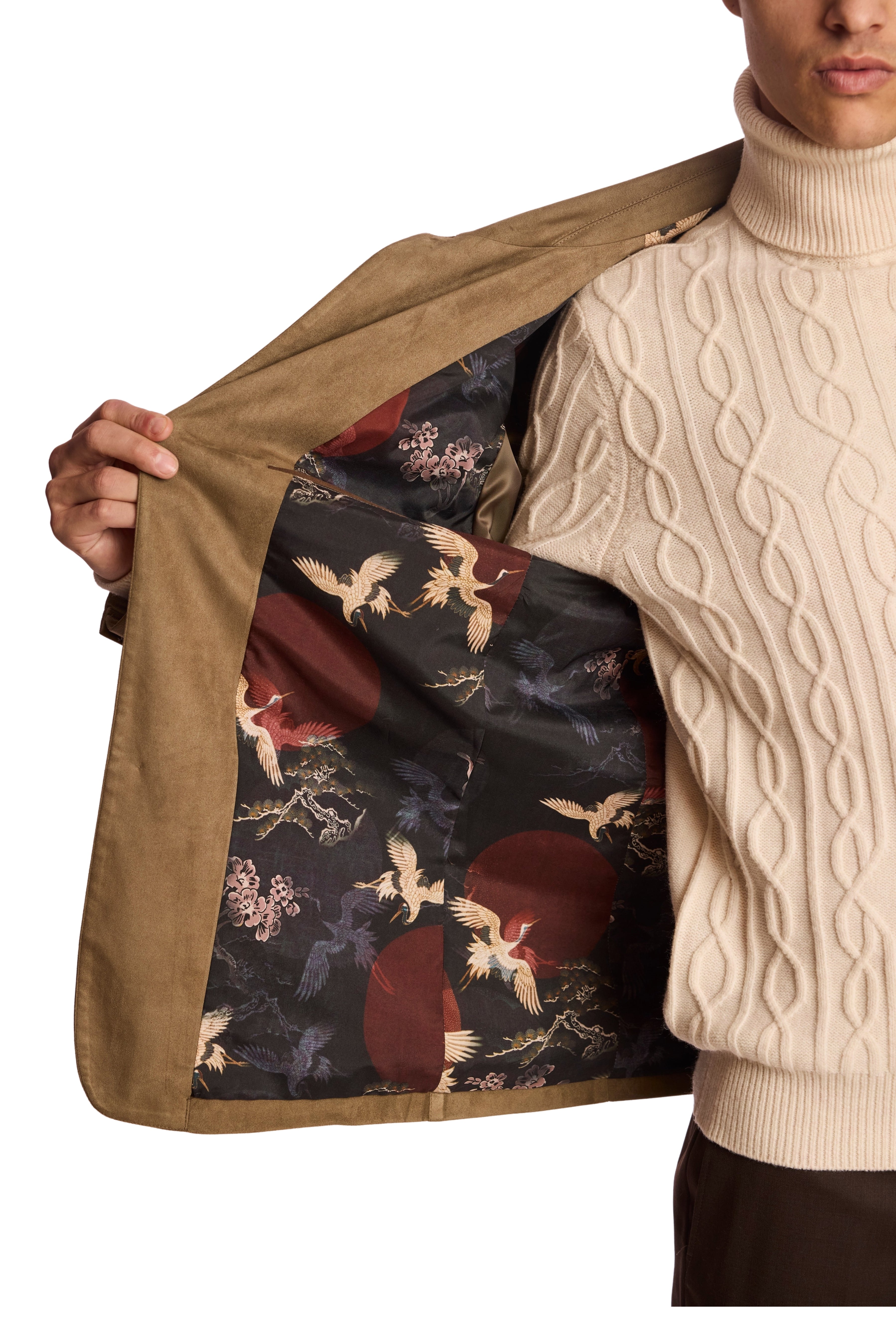 New City Button Up Jacket - Taupe Microsuede