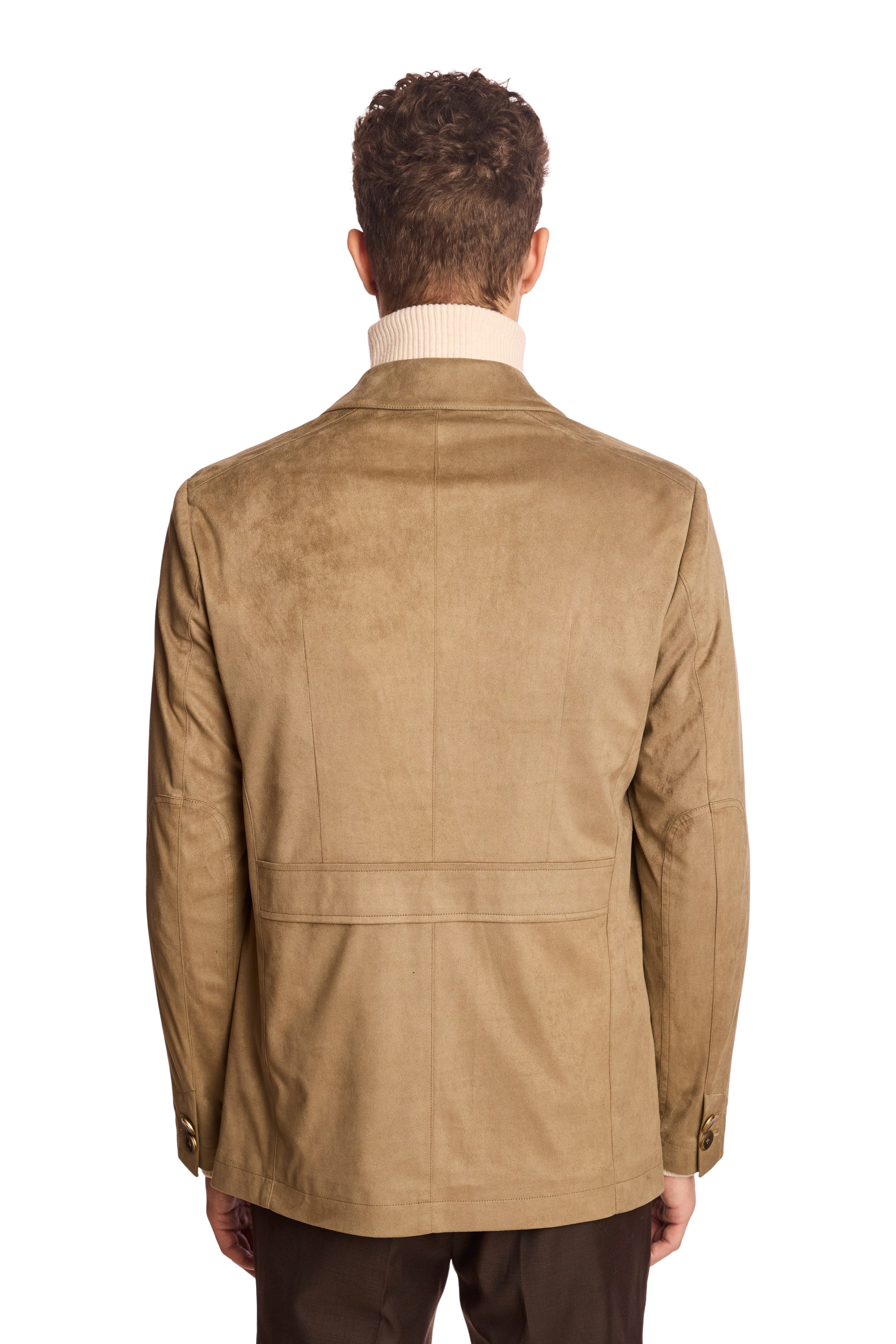 New City Button Up Jacket - Taupe Microsuede