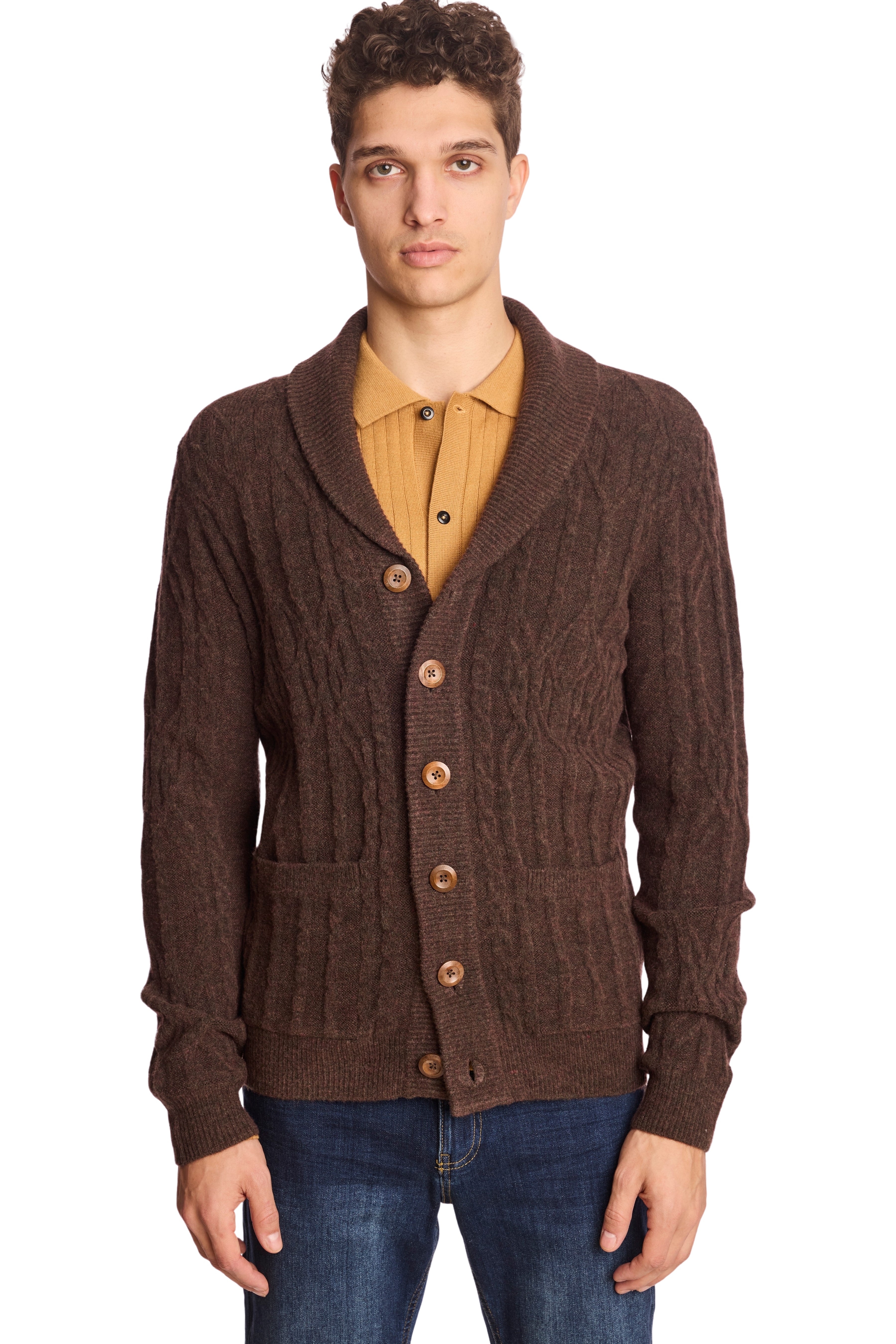 Shawl Collar Cardigan - Acorn