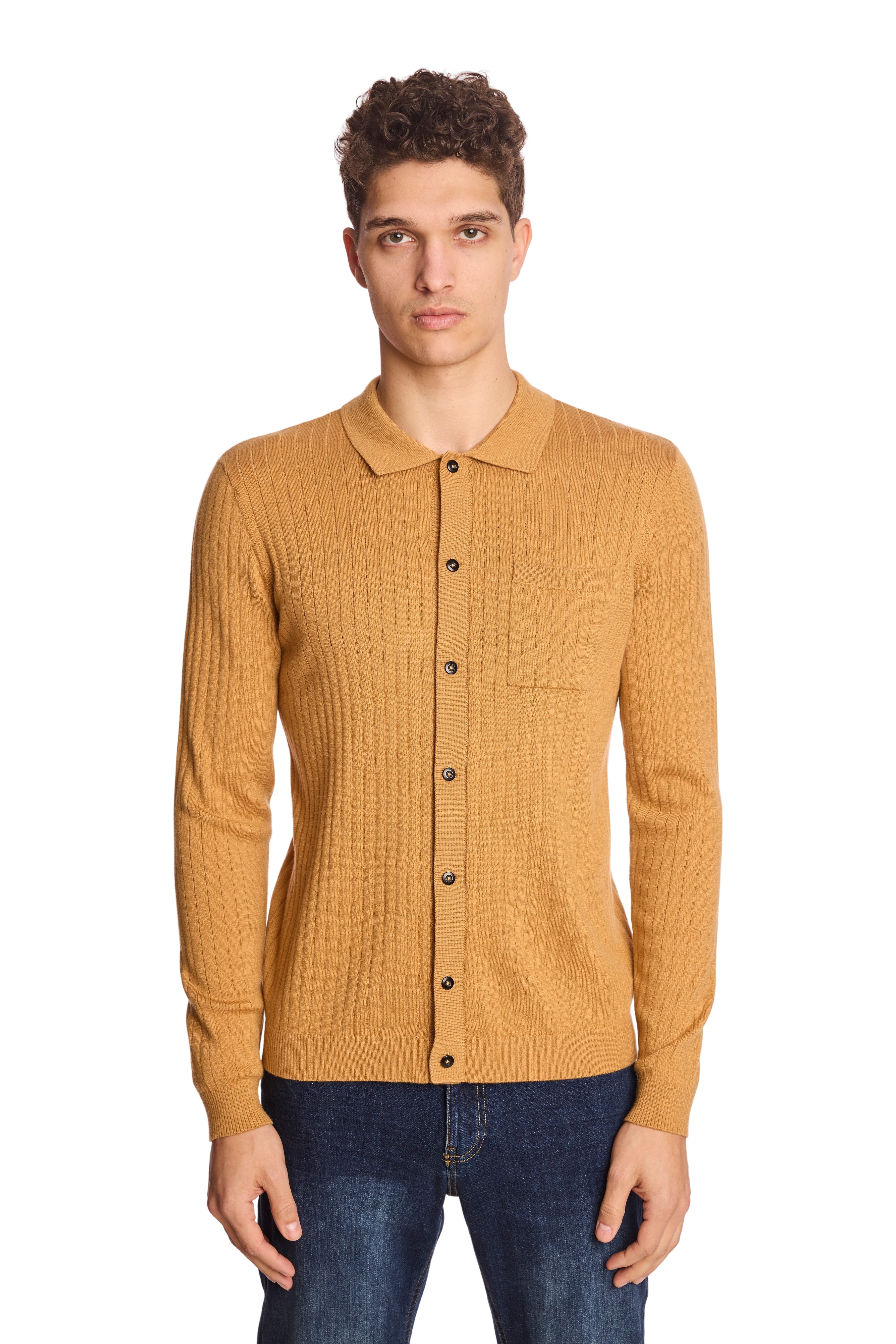 Full Placket Polo - Peanut Butter