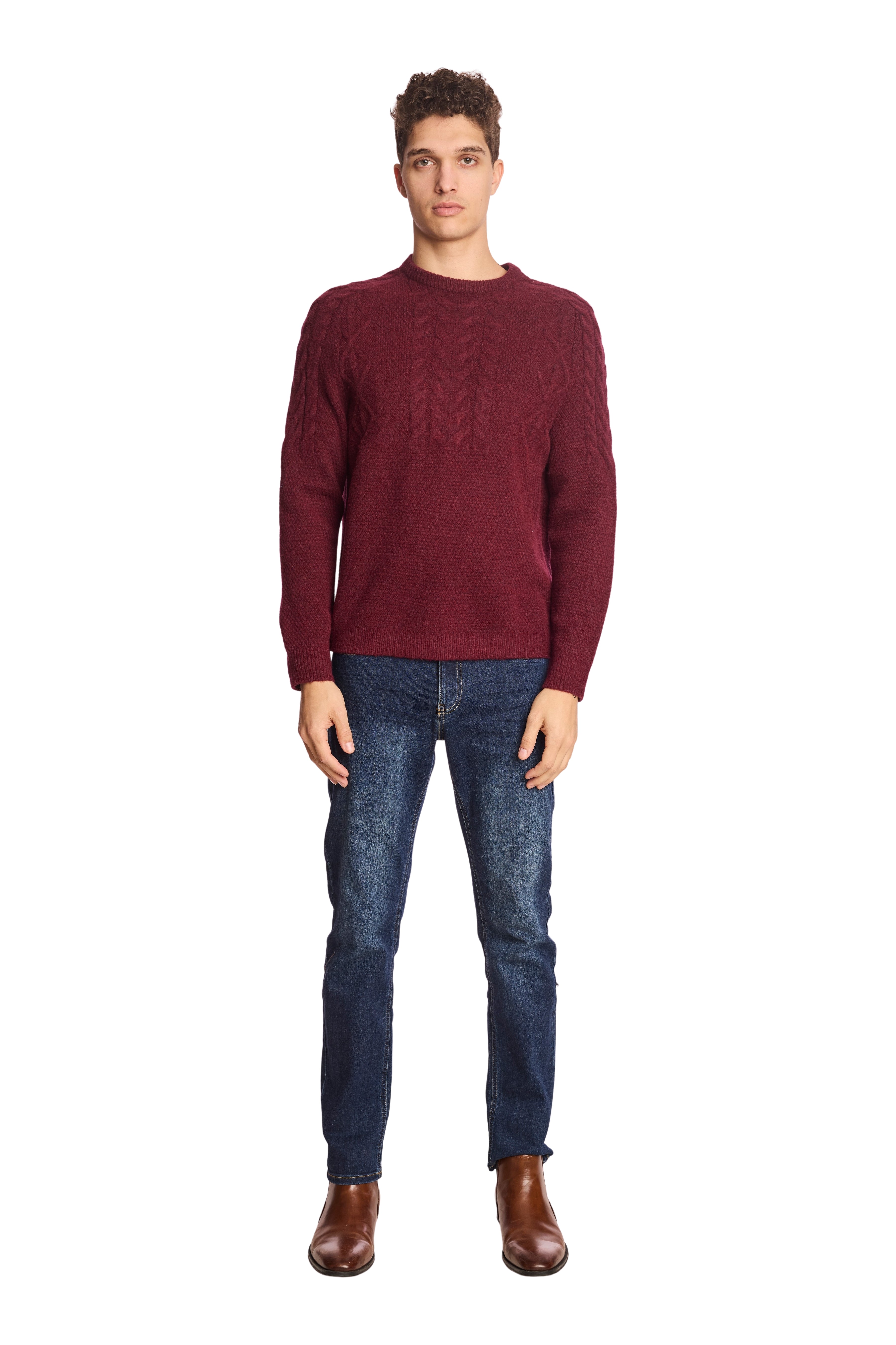 Crewneck Sweater - Dark Maroon