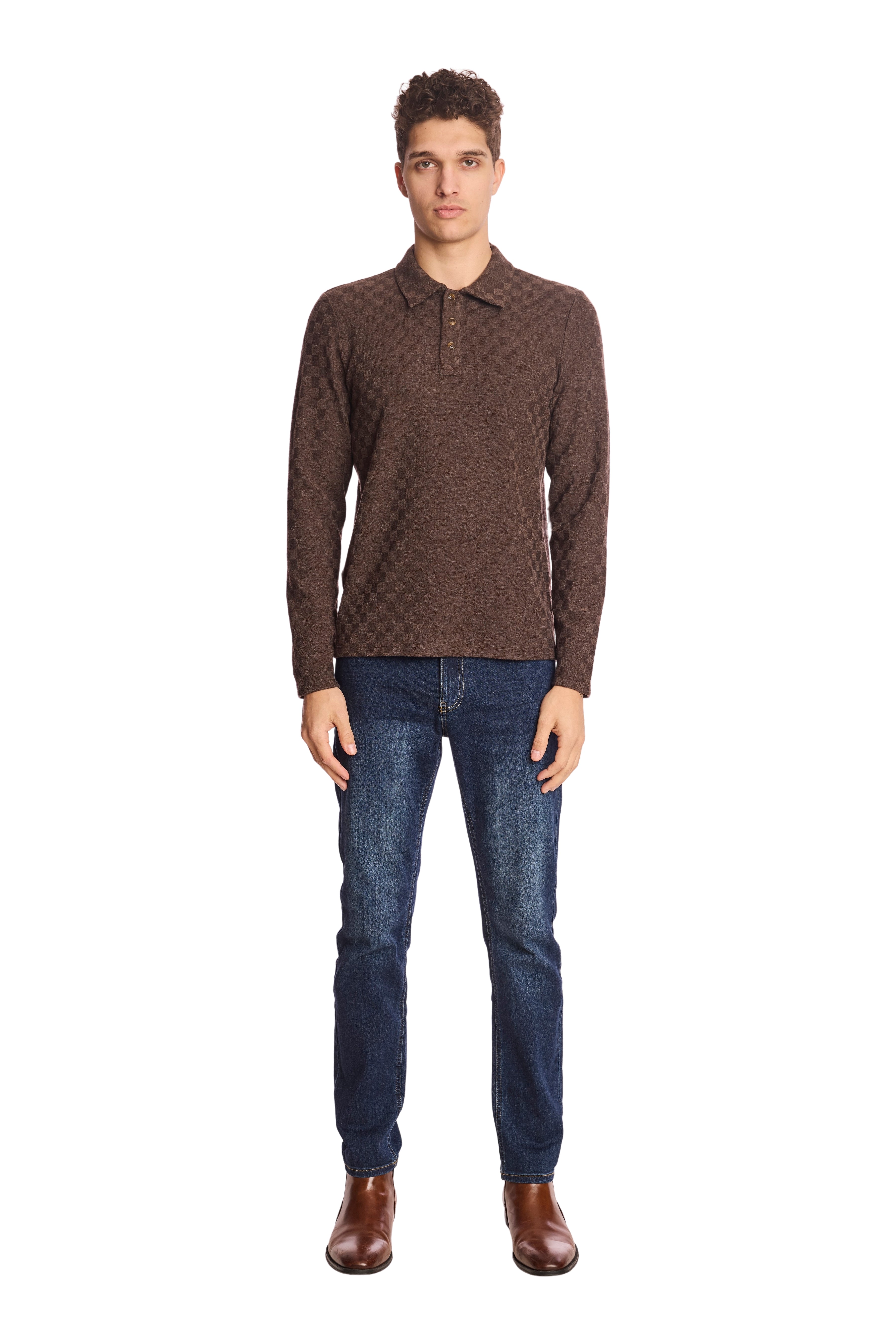 3-Button Polo - Chocolate Coffee