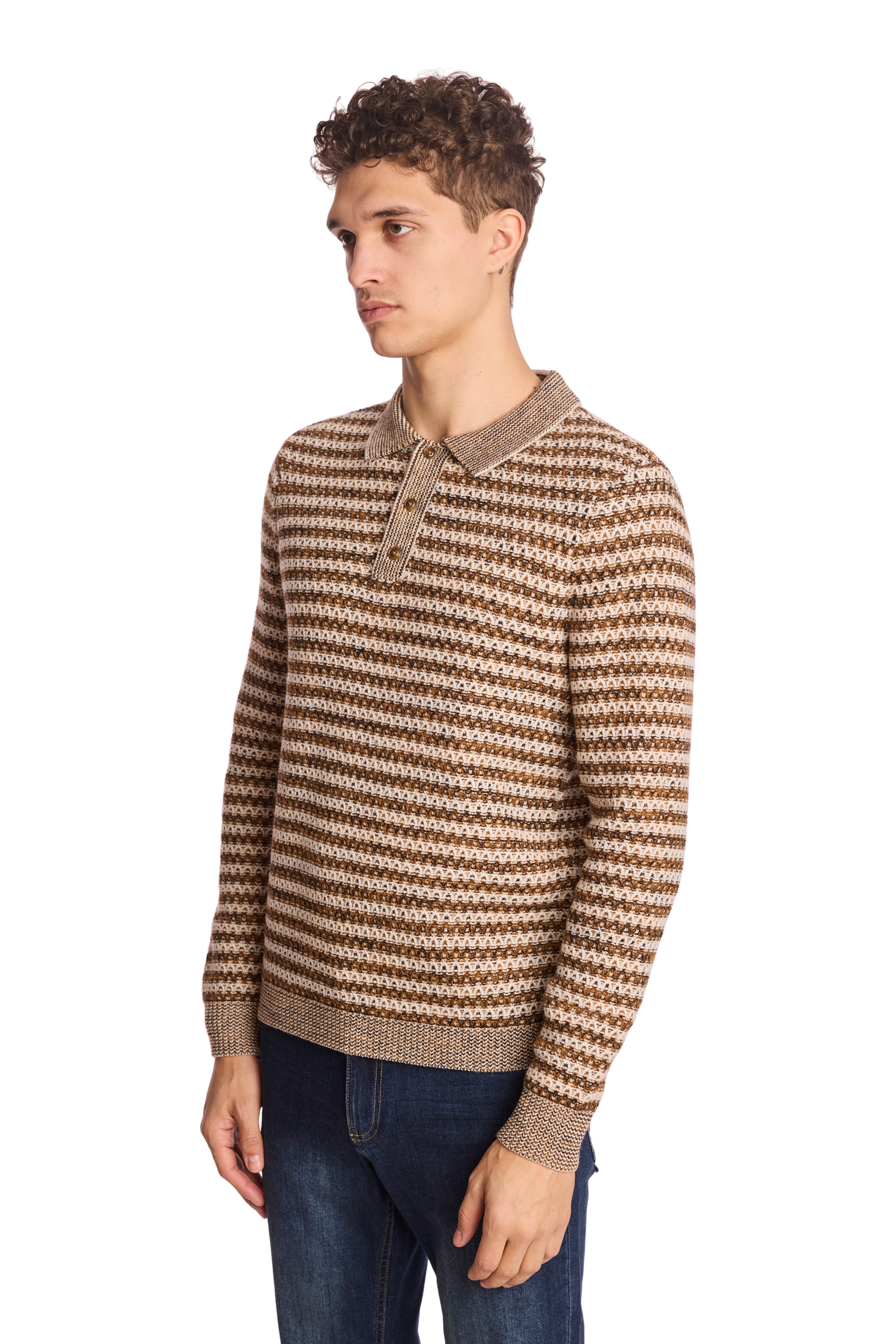 3-Button Polo - Coffee Cream