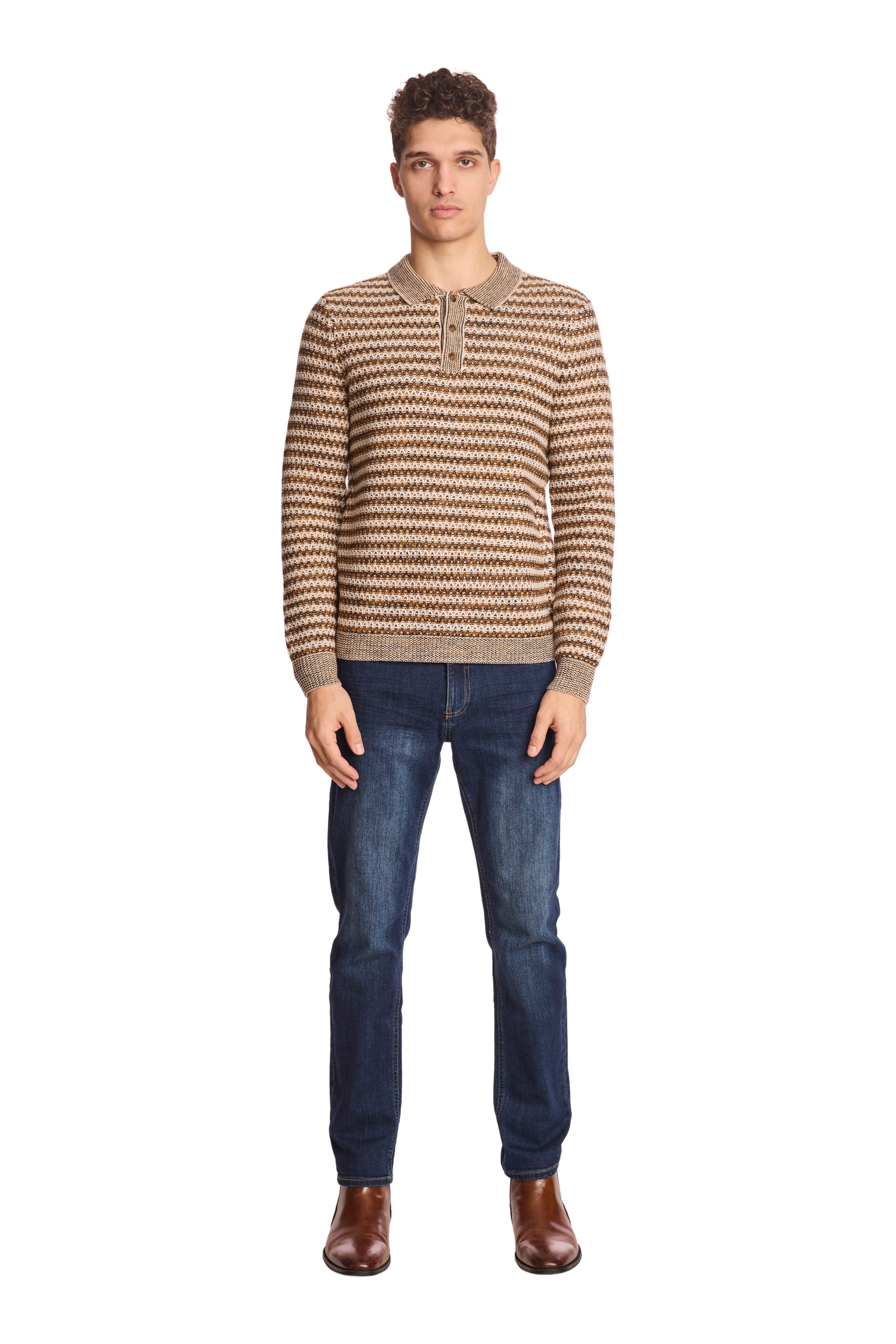 3-Button Polo - Coffee Cream