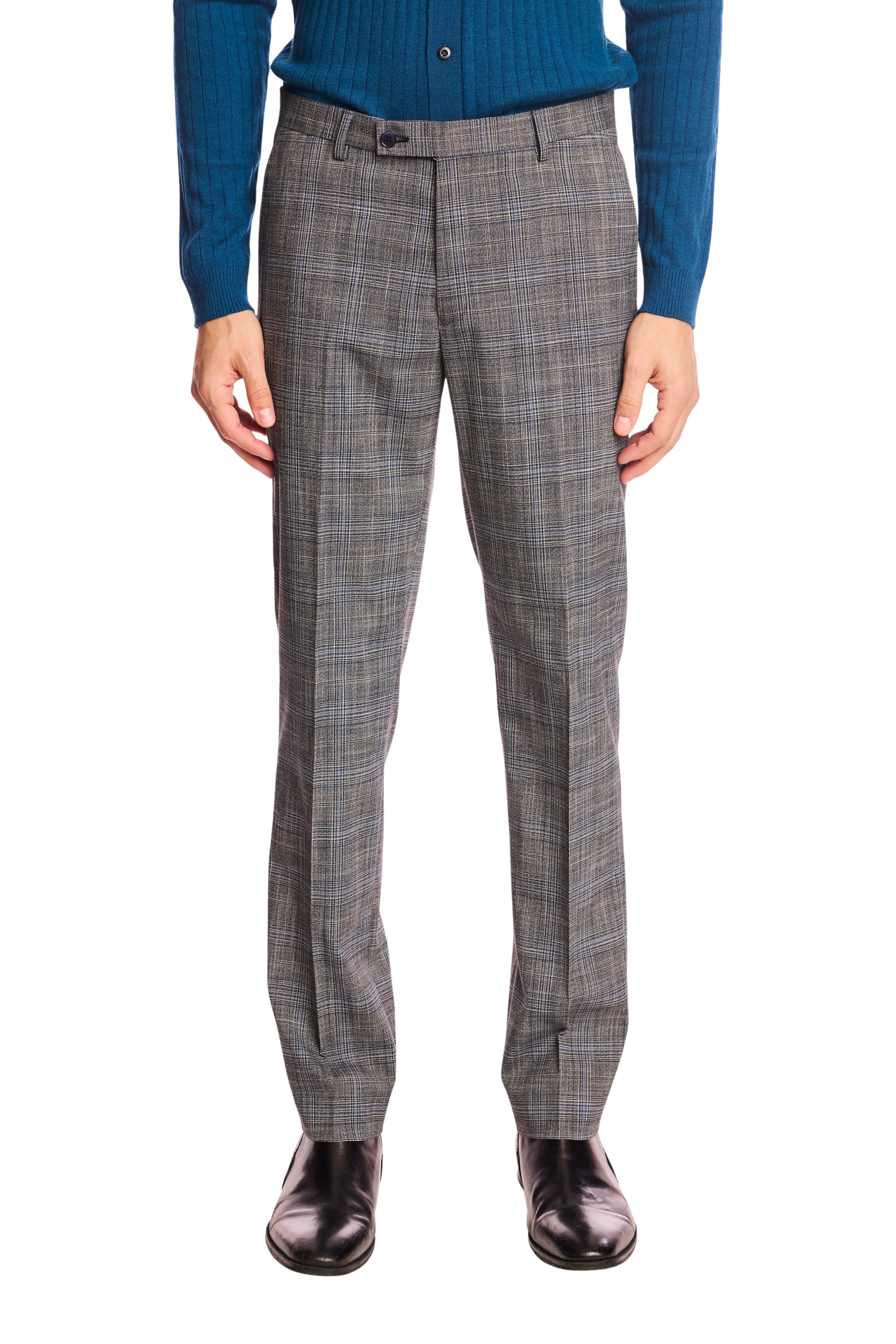 Downing pants - slim - Blue & Black Plaid