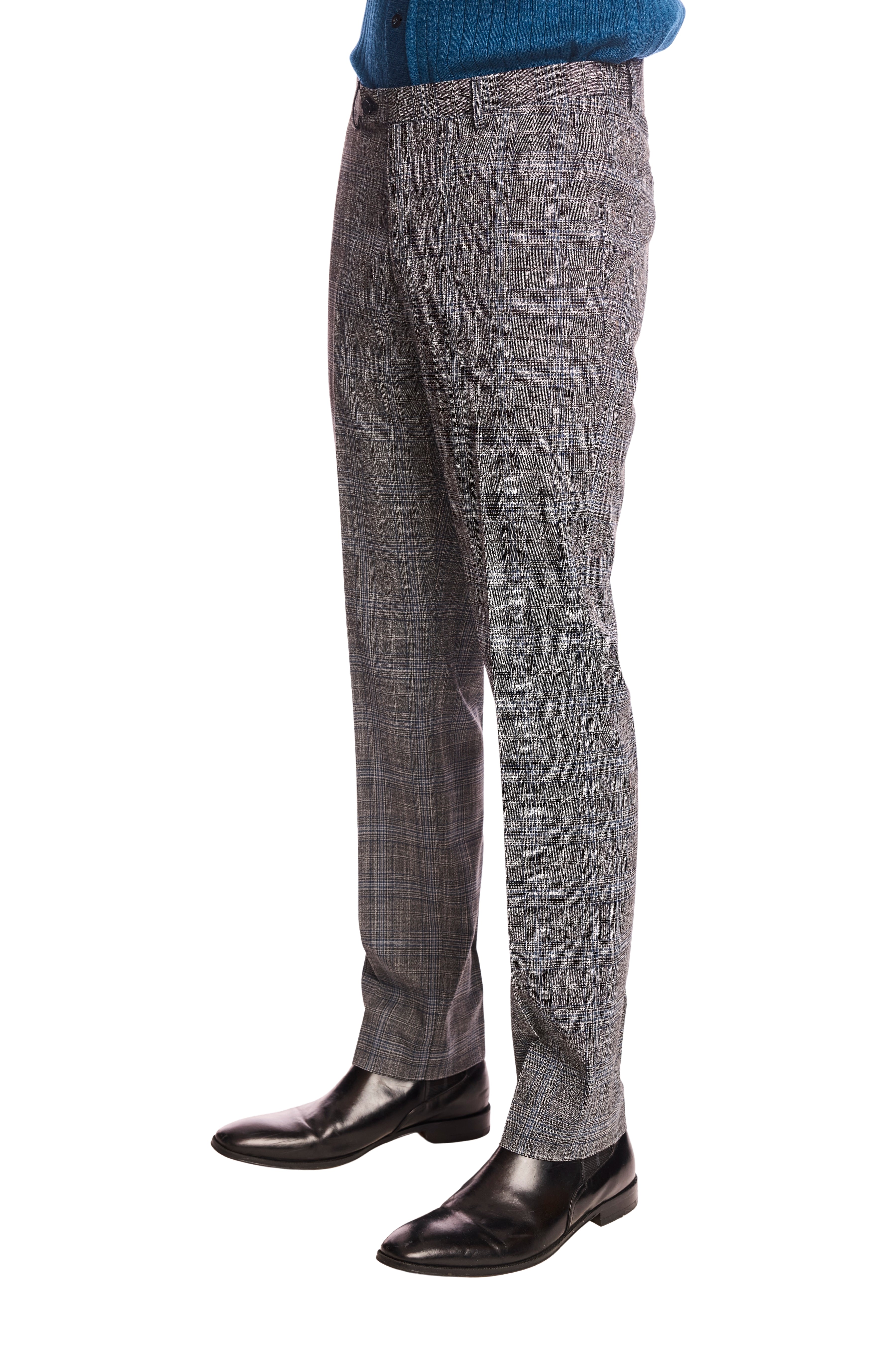 Downing pants - slim - Blue & Black Plaid