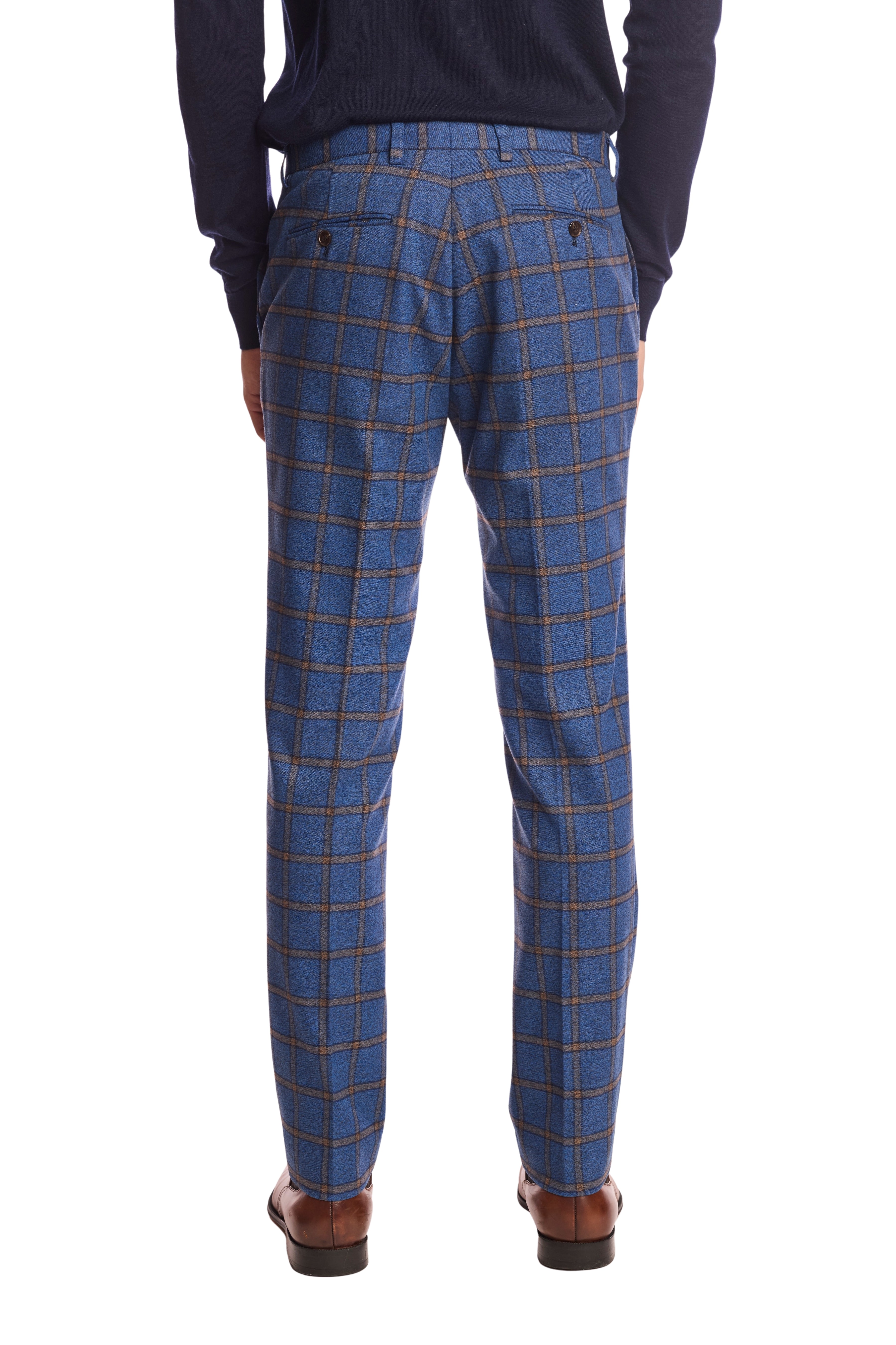 Downing pants - slim - Blue Yellow Windowpane