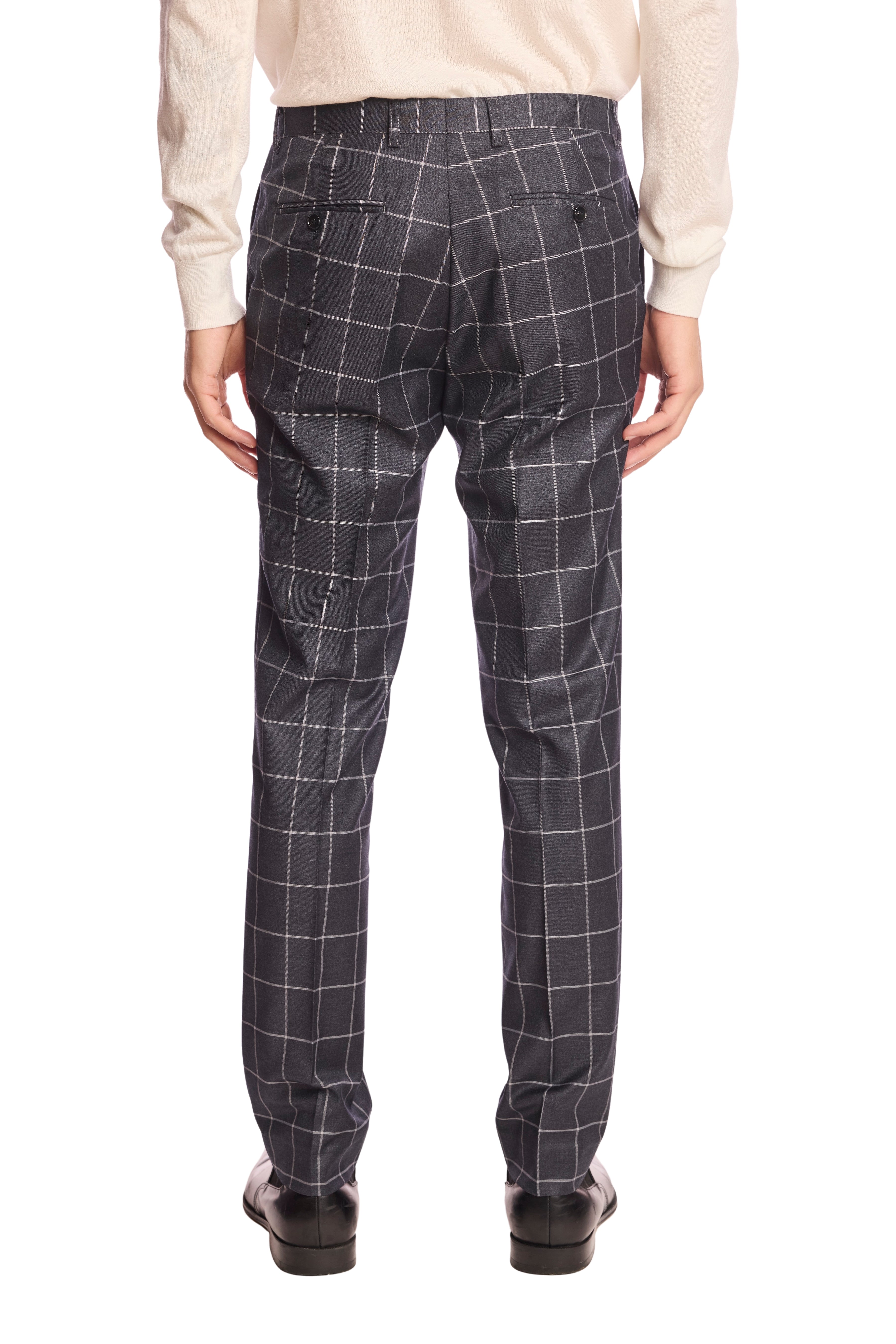 Downing pants - slim - Charcoal Windowpane