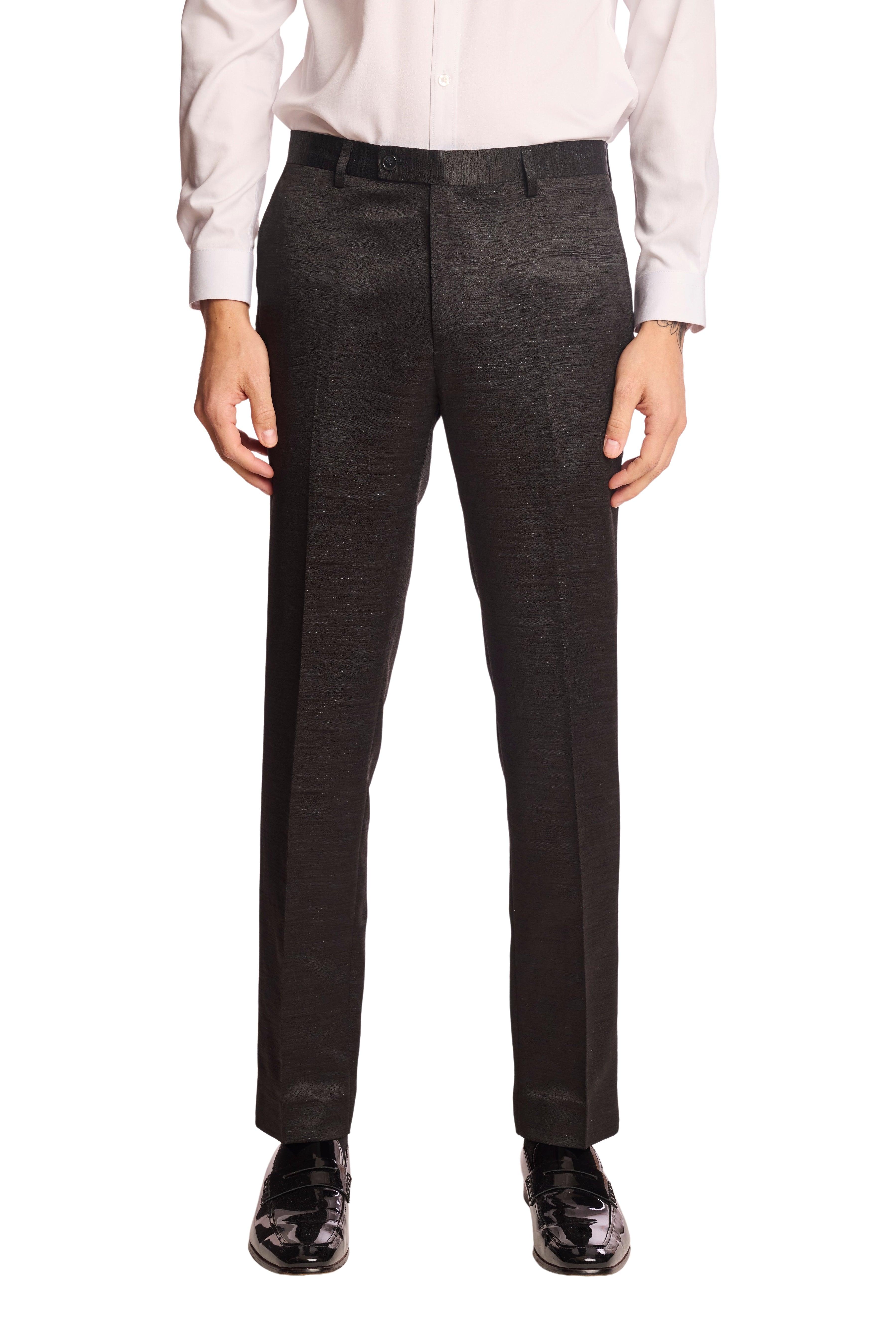 Sloane Tux Pants - slim - Black Jacquard