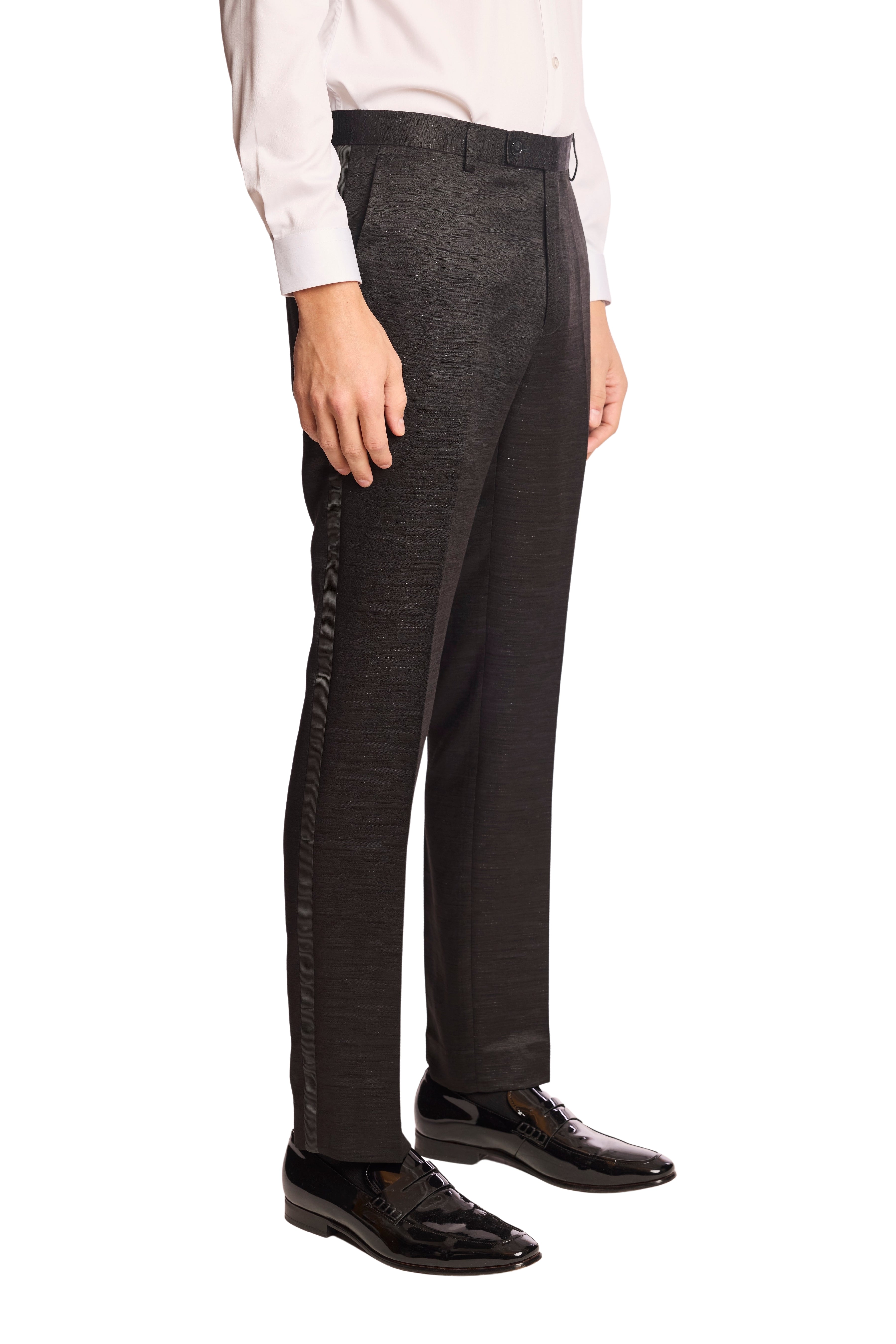 Sloane Tux Pants - slim - Black Jacquard