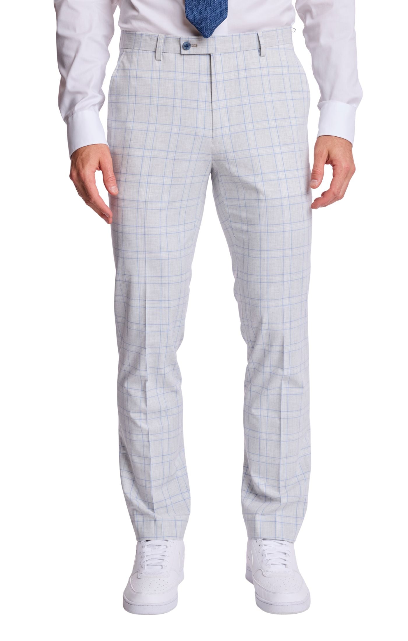 Downing Pants - slim - Grey Blue Check