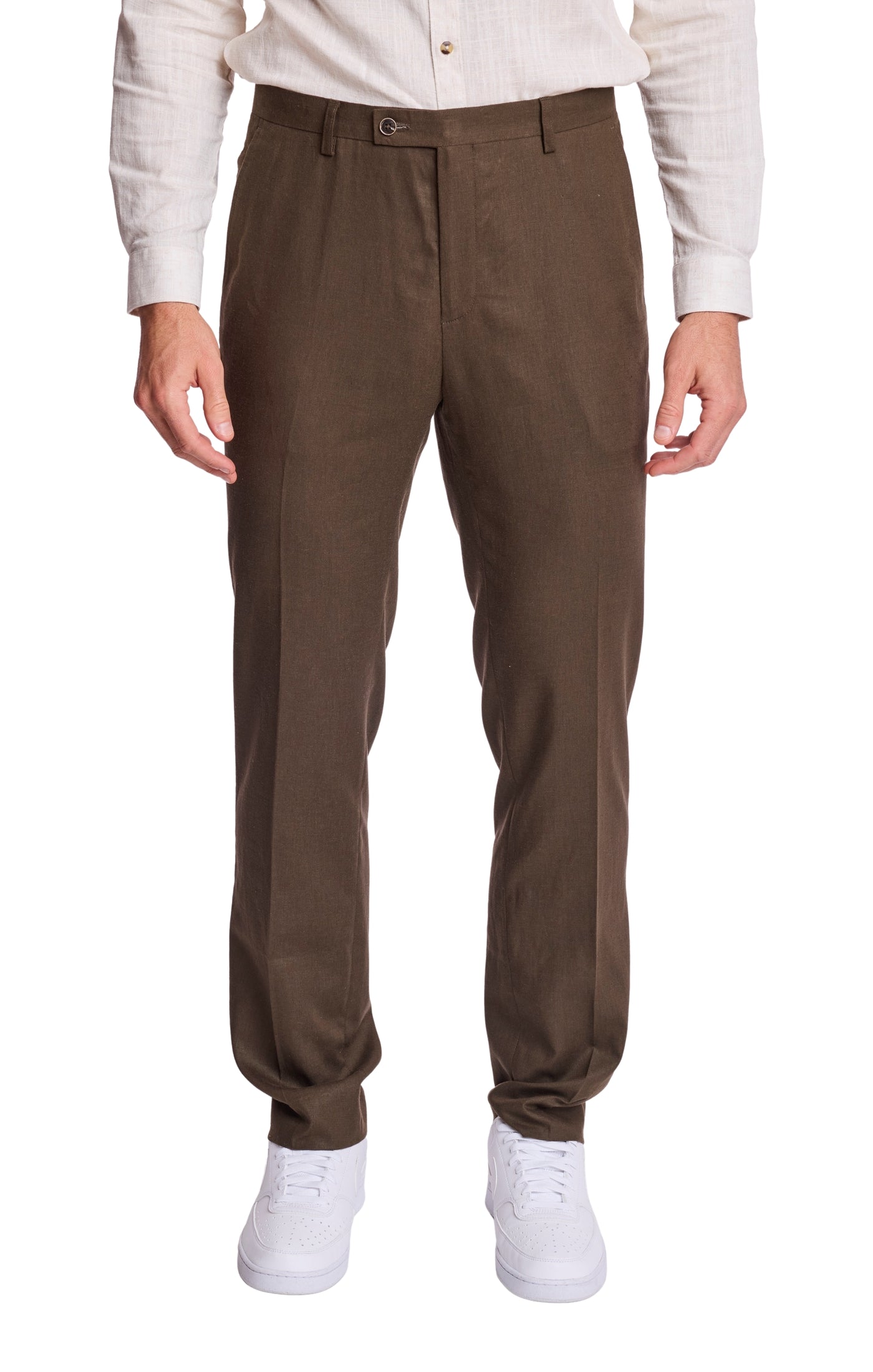 Downing Pants - slim - Ganache Dark Brown Linen