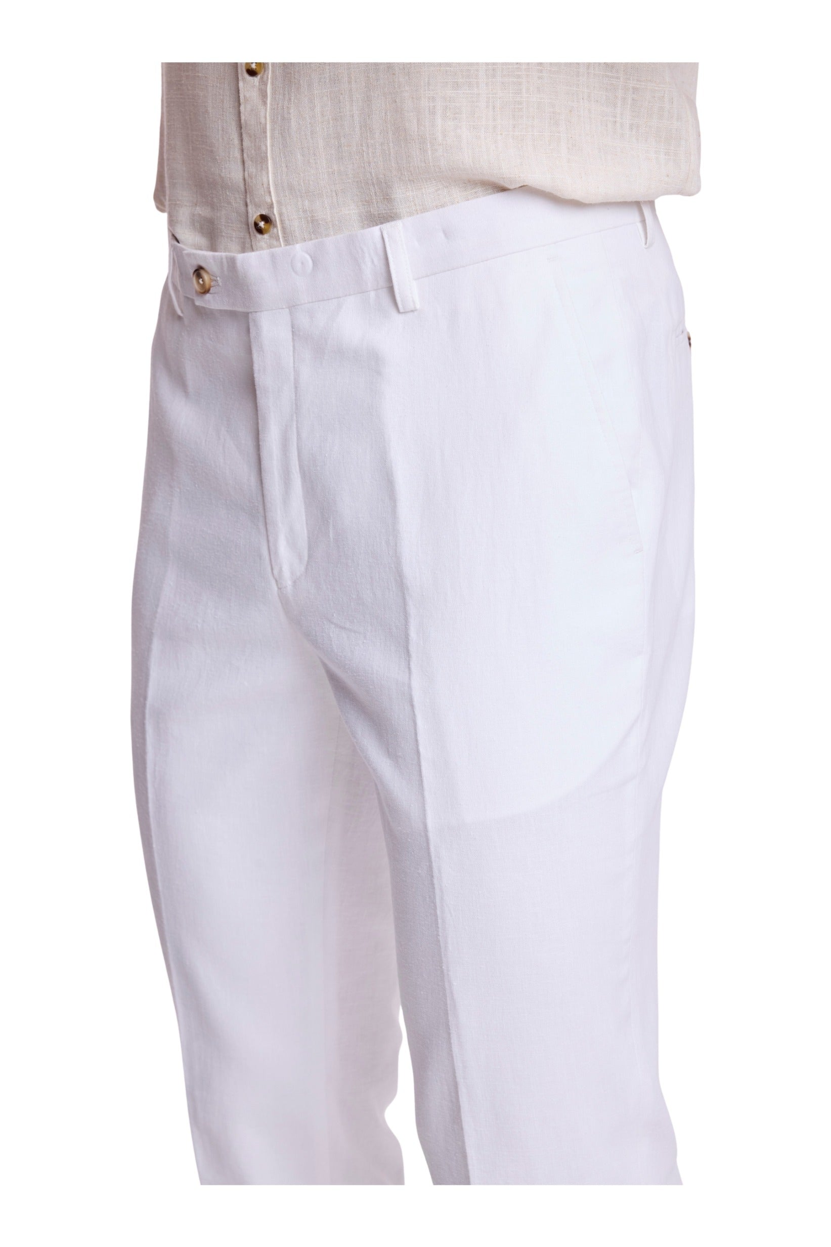 Downing Pants - slim - White Lotus Linen