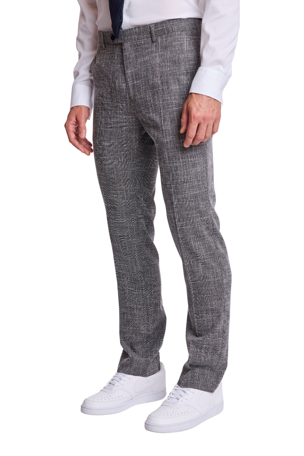 Downing Pants - slim - Black White Grid