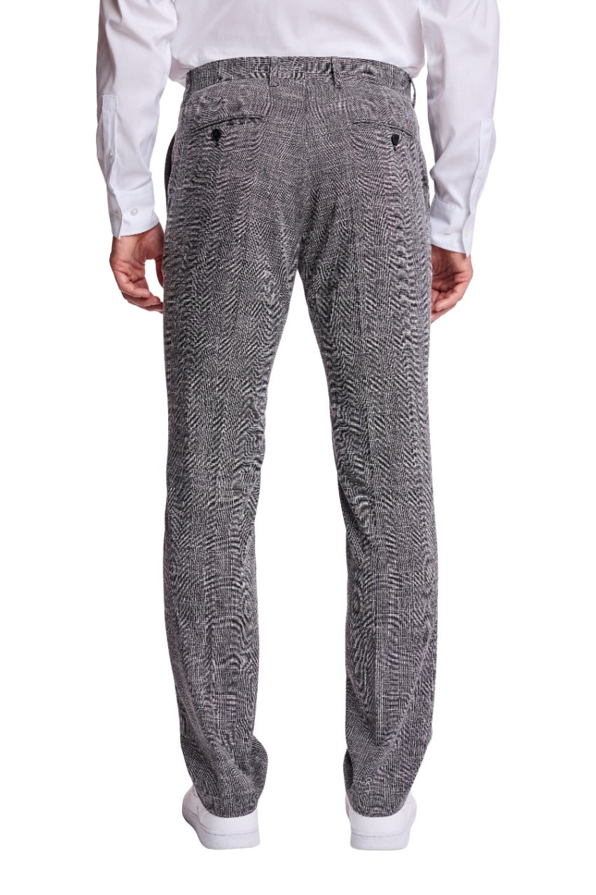 Downing Pants - slim - Black White Grid